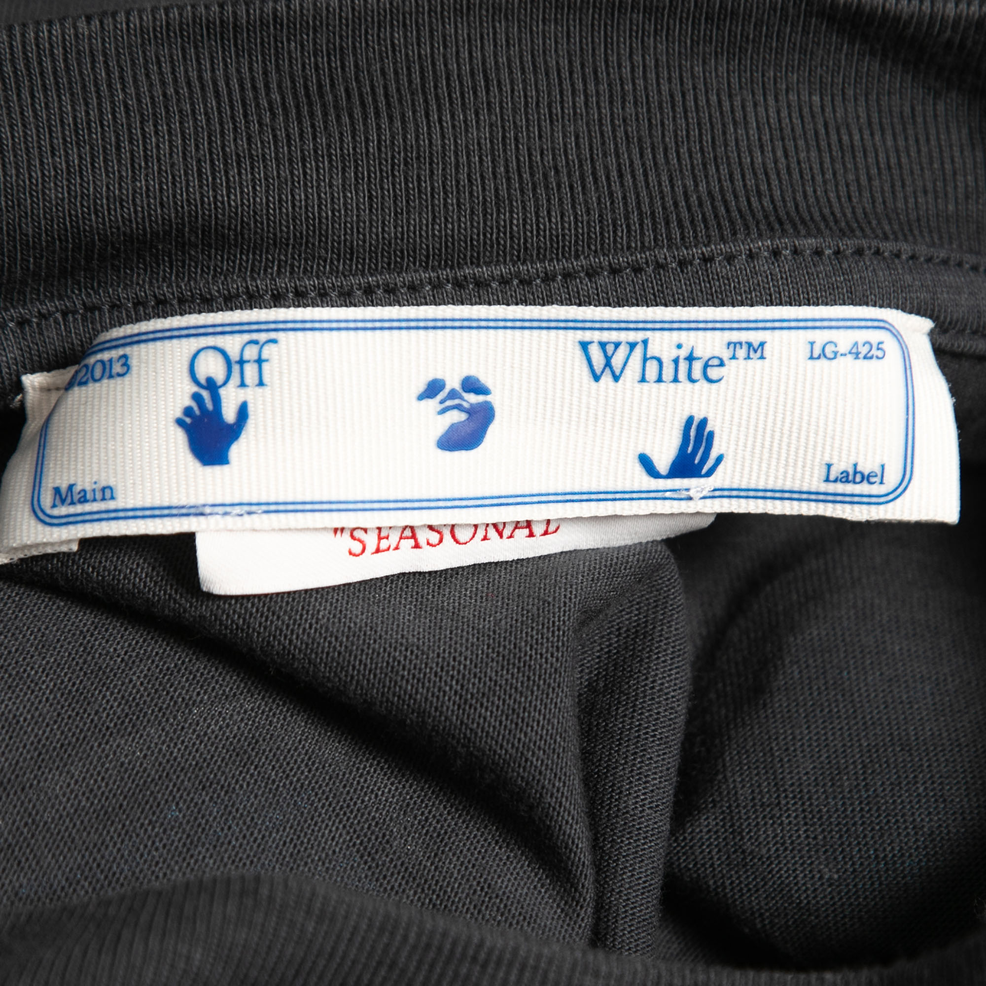 Off-White Seasonal Blue Logo Print Cotton Crew Neck Half Sleeve T-Shirt XL