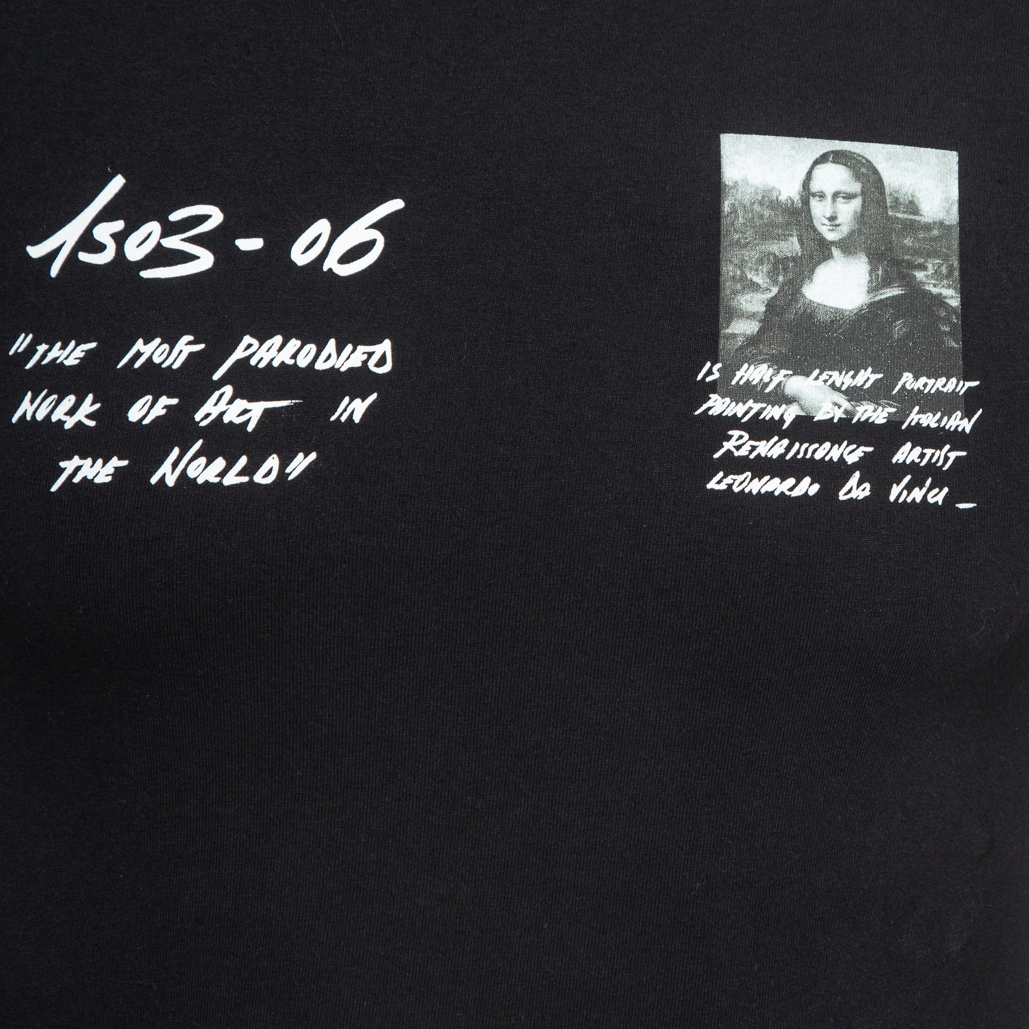Off-White Black Monalisa Print Cotton Long Sleeve T-Shirt XS