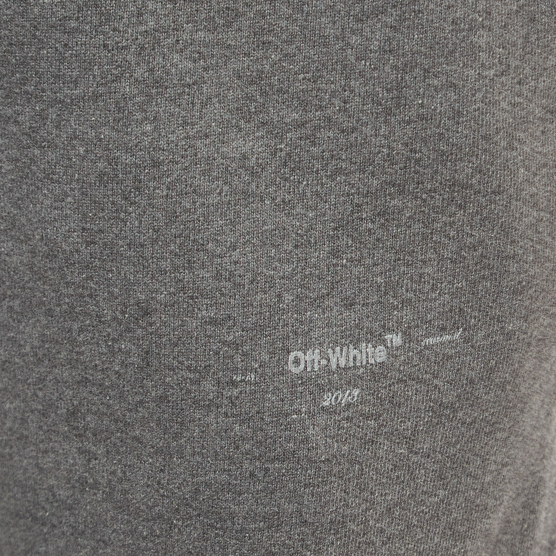Off-White Grey Logo Print Cotton Drawstring  Joggers L