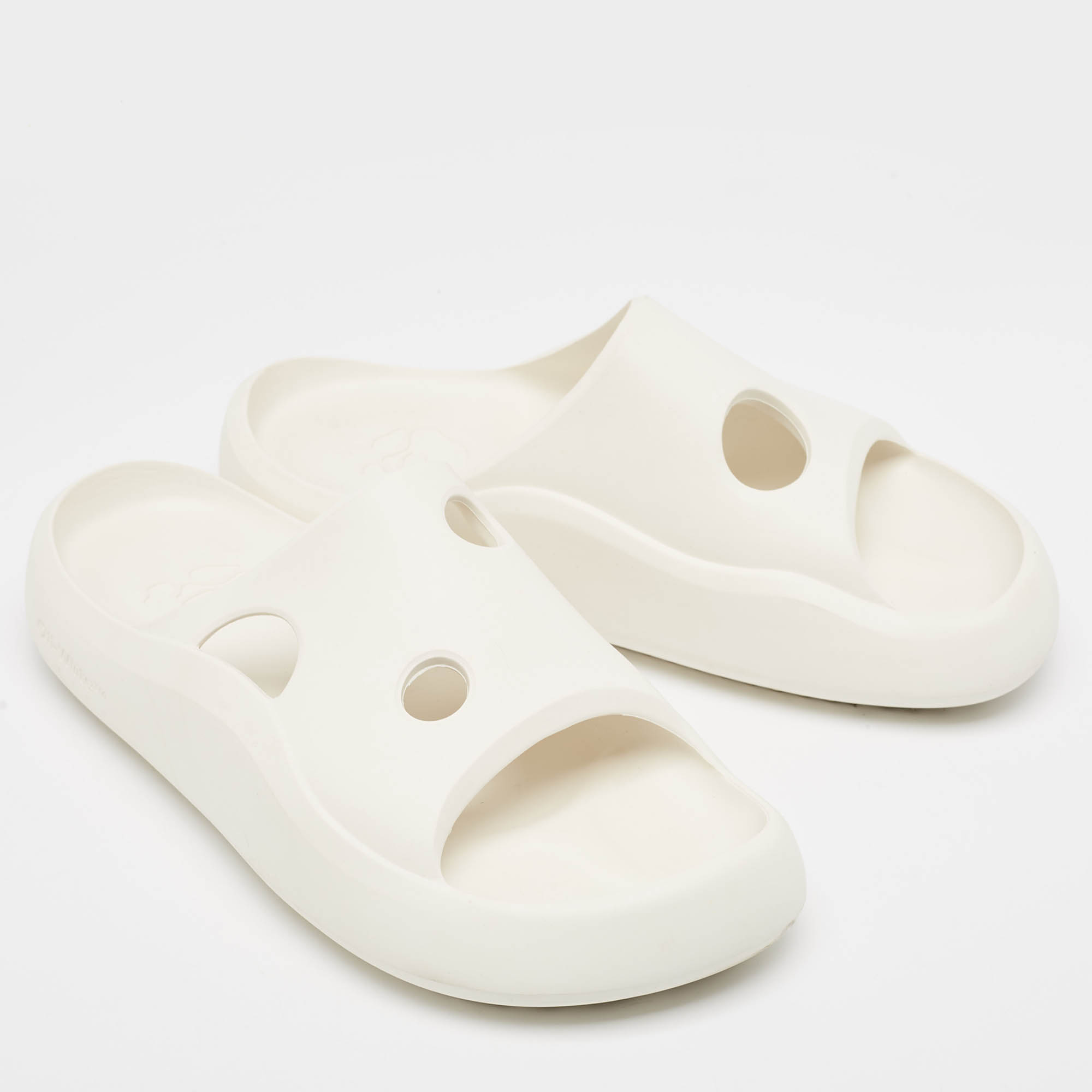 Off-White White Rubber Meteor Pool Slides Size 39