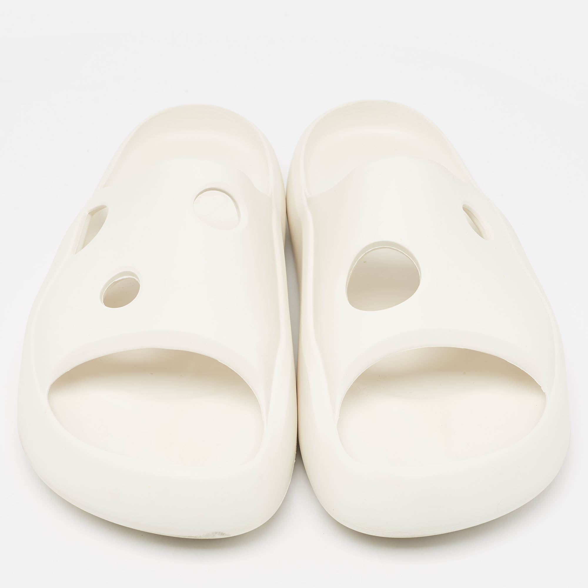 Off-White White Rubber Meteor Pool Slides Size 39