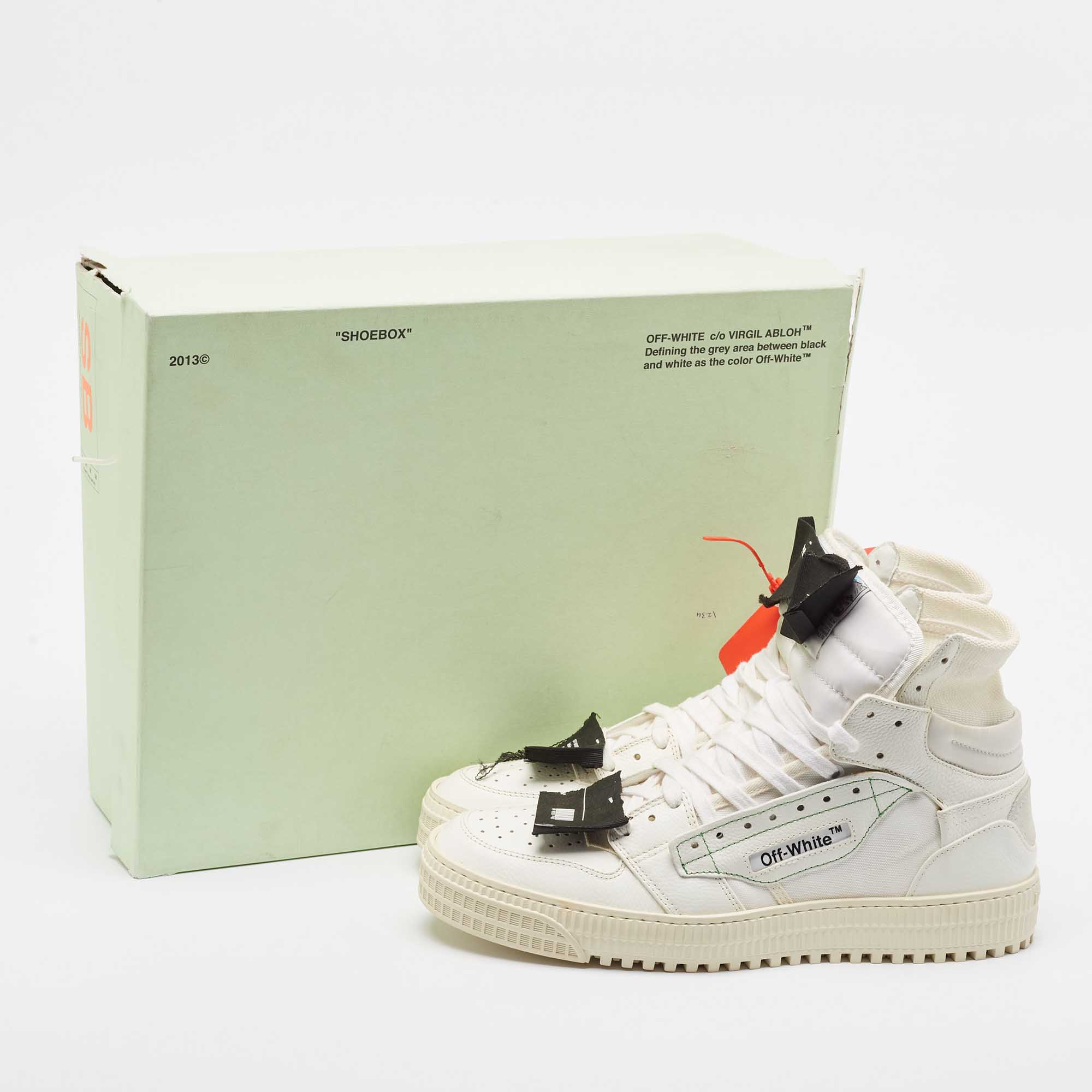 Off-White White Leather And Canvas  3.0 Off Court Sneakers Size 43