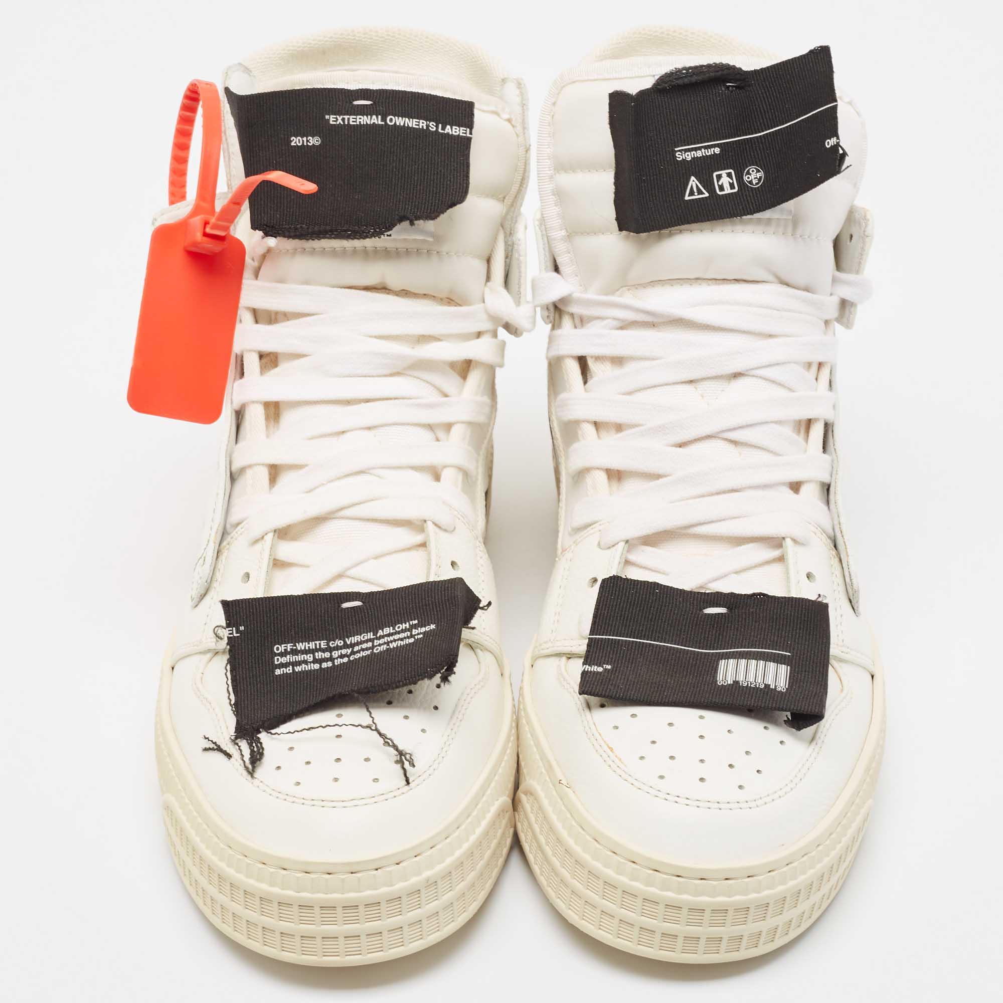 Off-White White Leather And Canvas  3.0 Off Court Sneakers Size 43