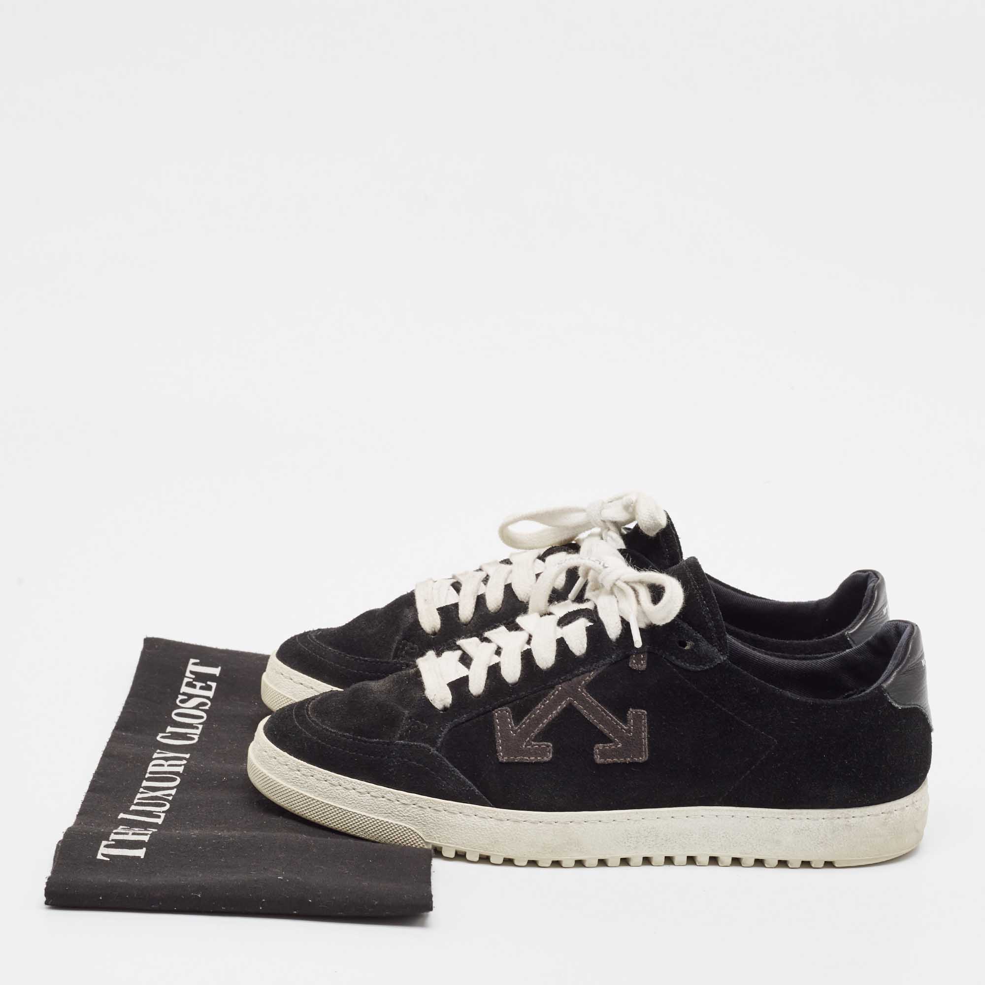 Off-White Black Leather And Suede Vulcanized Sneakers Size 41