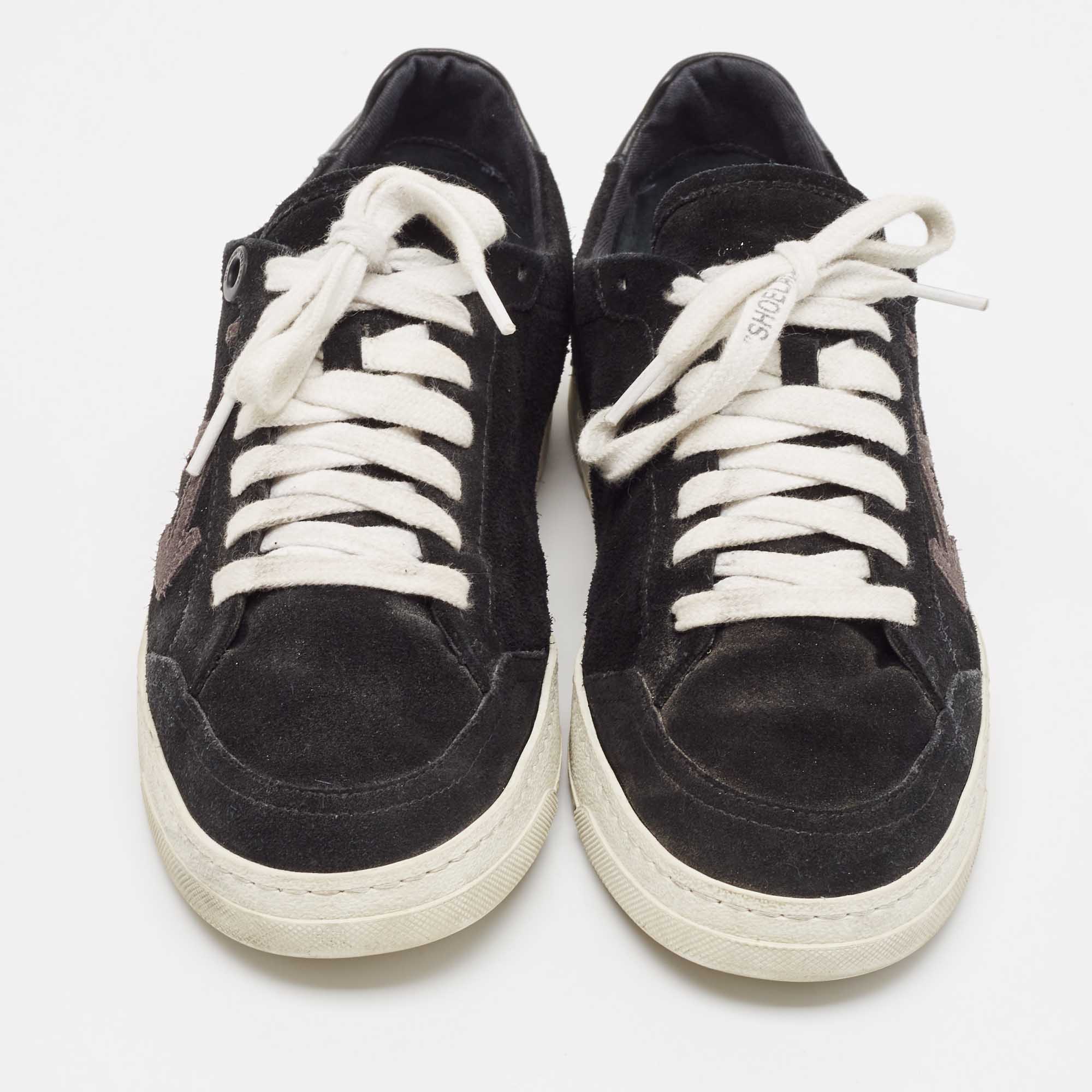 Off-White Black Leather And Suede Vulcanized Sneakers Size 41