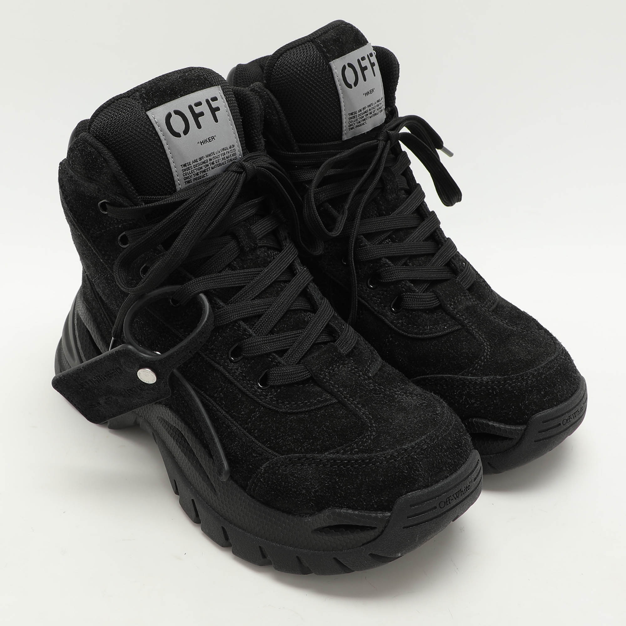 Off-White Black Nylon And Suede Hiker Boots Size 39