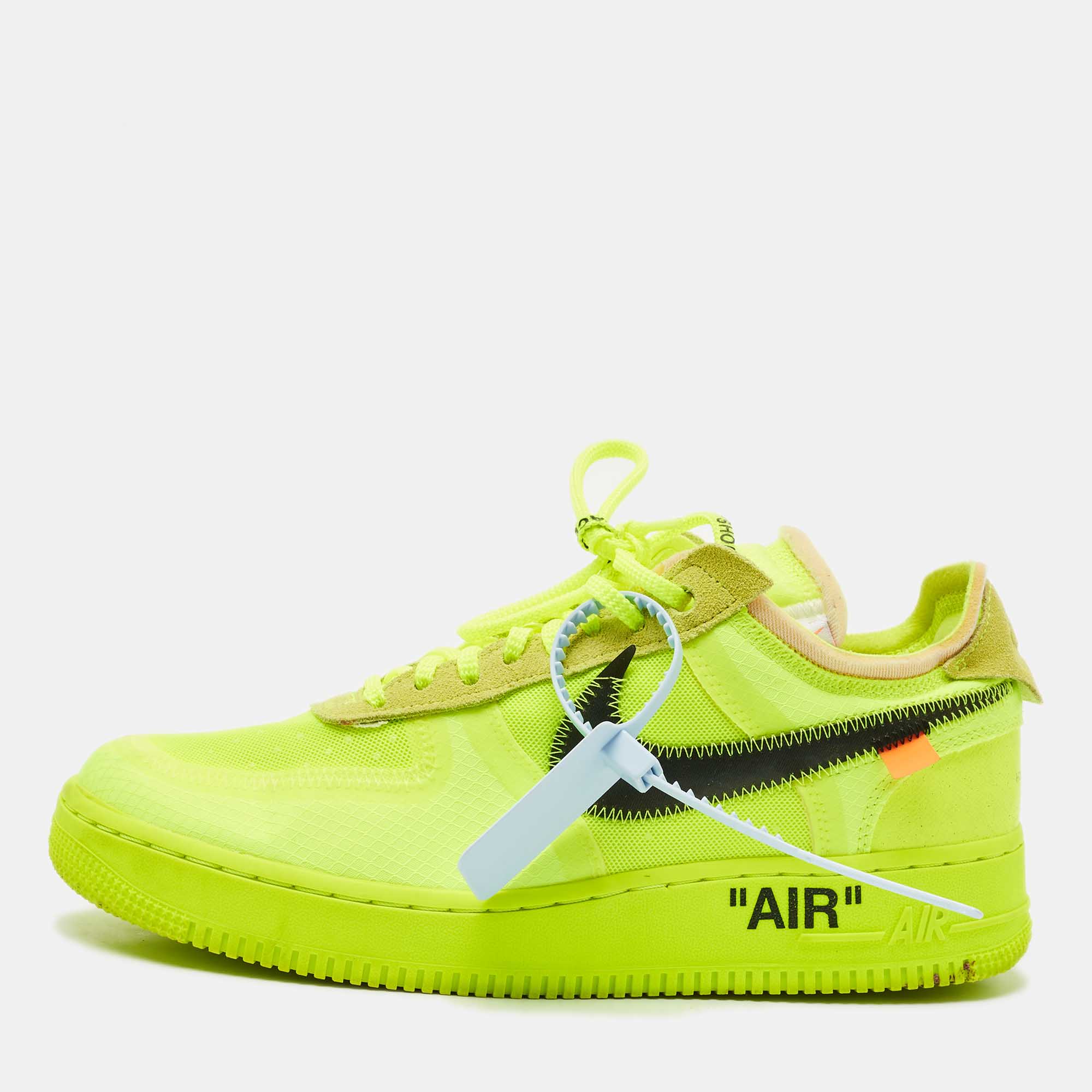 Off-White x Nike Green Mesh and Suede Force 1 Low White Volt Sneakers Size
Off-White x Nike Green Mesh and Suede Force 1 Low White Volt Sneakers Size