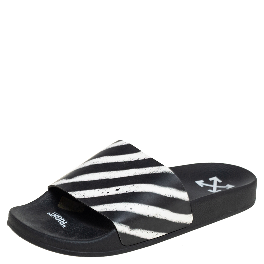 Off-White Off White/Black PVC Slide Sandals Size 41