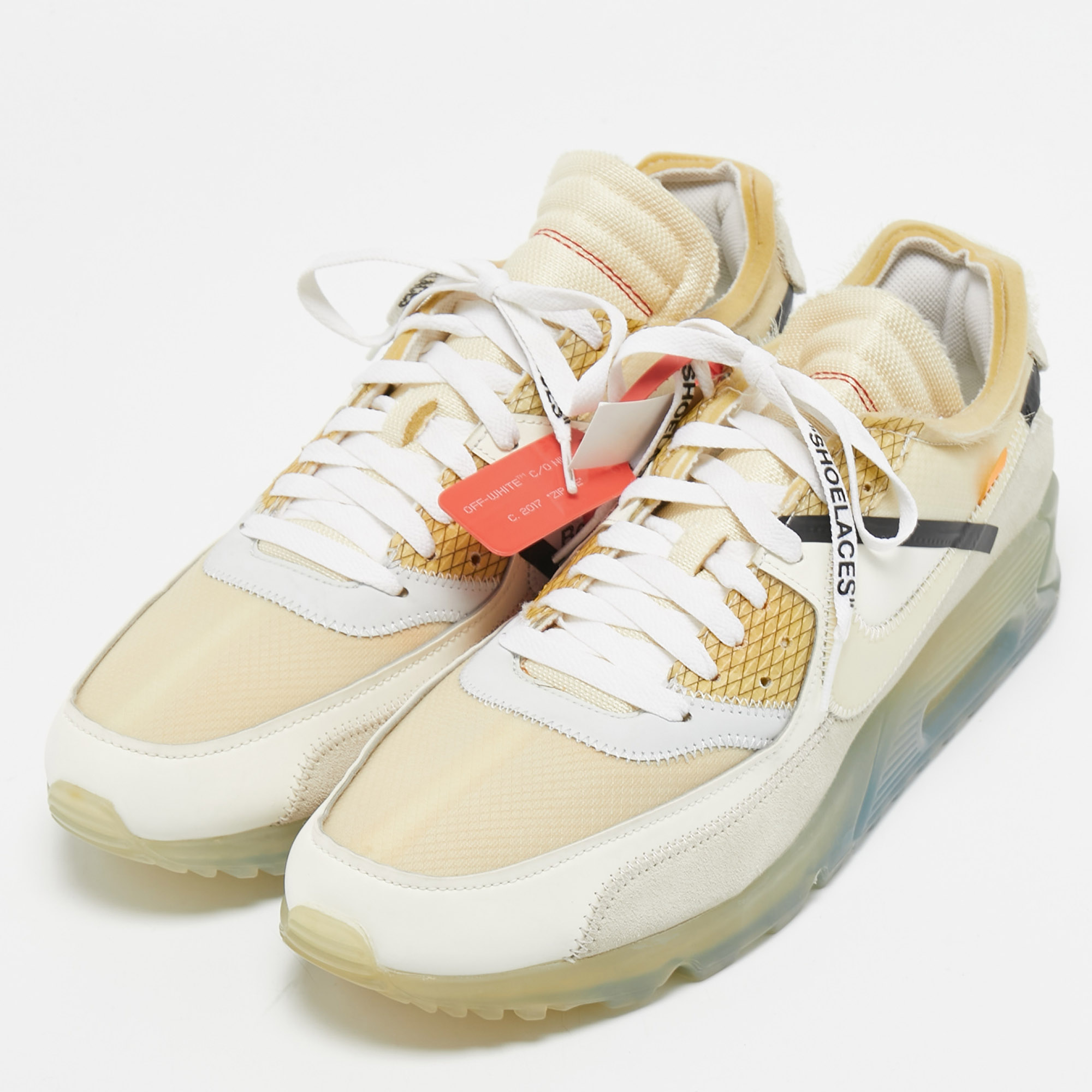 Off-White x Nike Tricolor Leather and Mesh The 10 Air Max 90 Sneakers Size, Beige
Off-White x Nike Tricolor Leather and Mesh The 10 Air Max 90 Sneakers Size, Beige