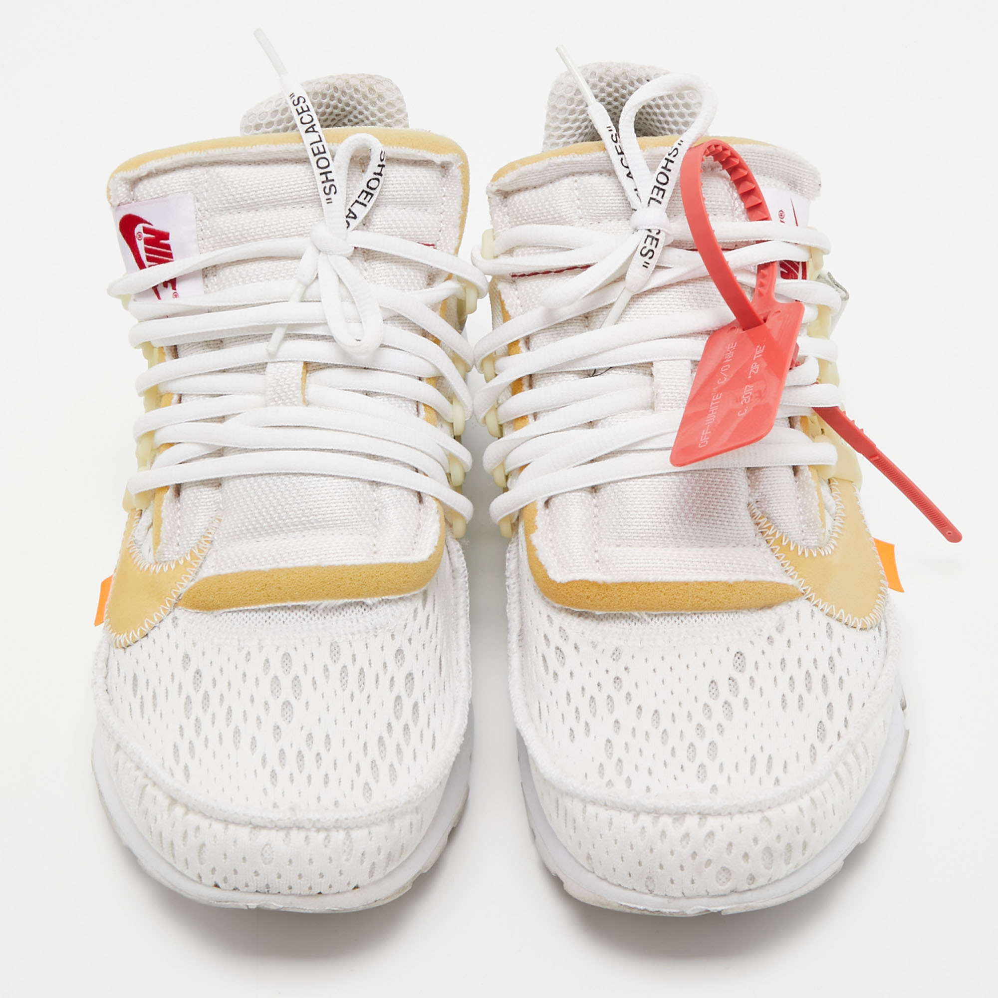 Nike X Off White  White Fabric Air Presto Low Trainers Sneakers Size 42.5