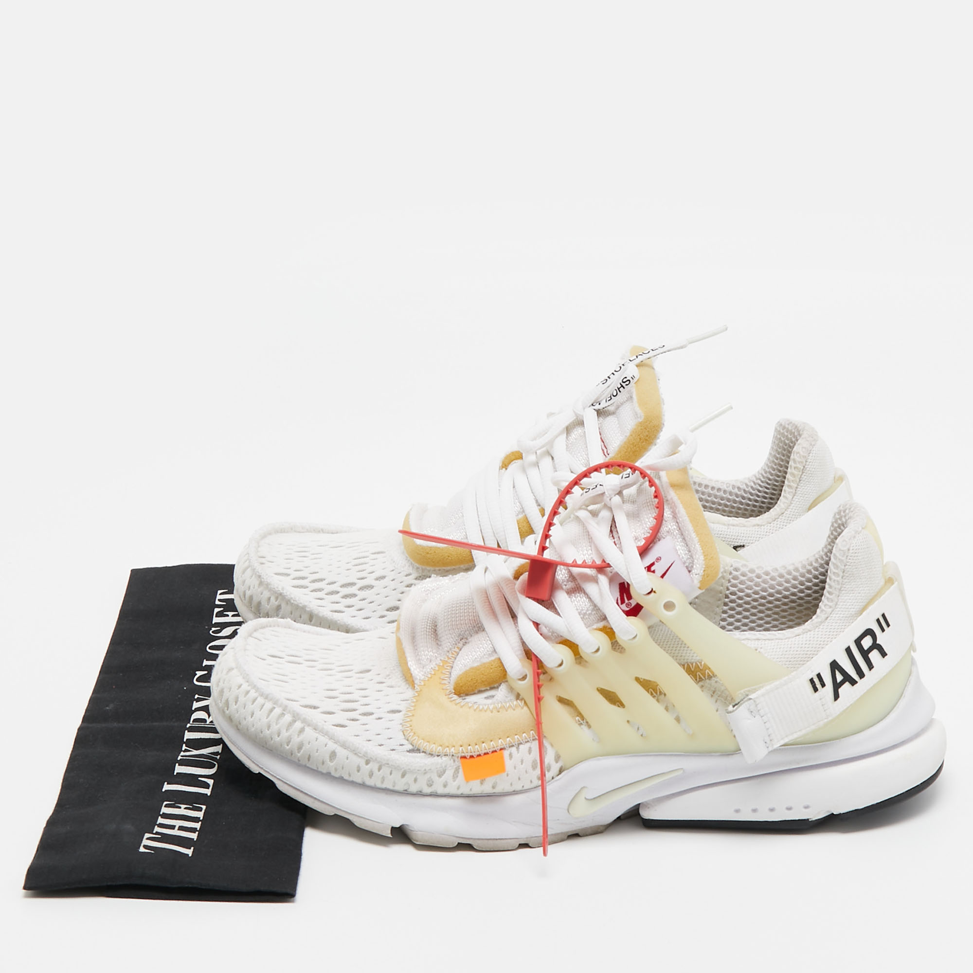 Nike X Off White  White Fabric Air Presto Low Trainers Sneakers Size 42.5