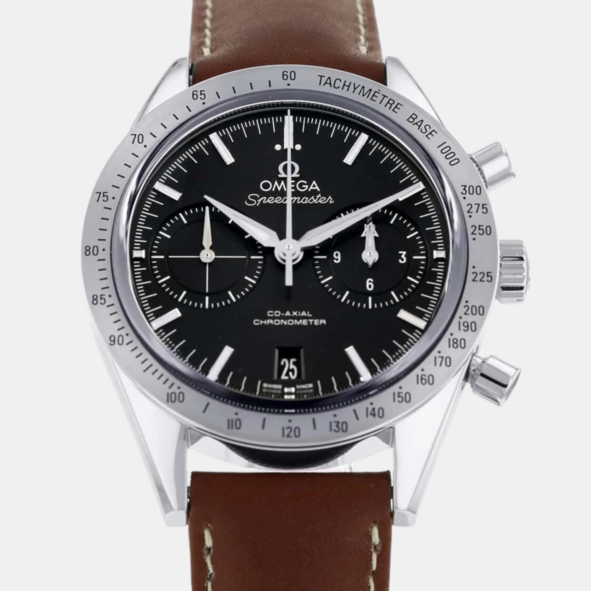 Omega black stainless steel speedmaster 331.12.42.51.01.001 automatic men's wristwatch 41.5 mm