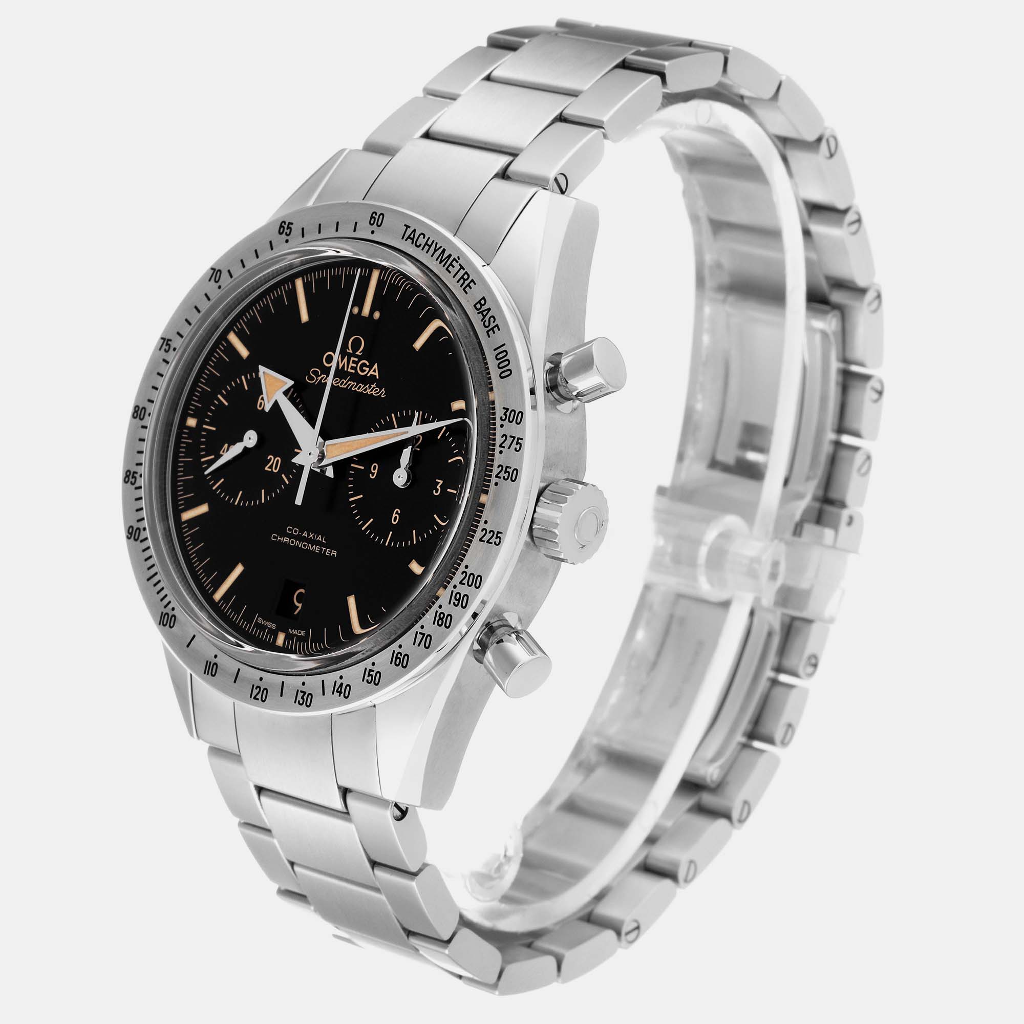 Omega Black Stainless Steel Speedmaster 331.10.42.51.01.002 Automatic Men's Wristwatch 41.5 Mm