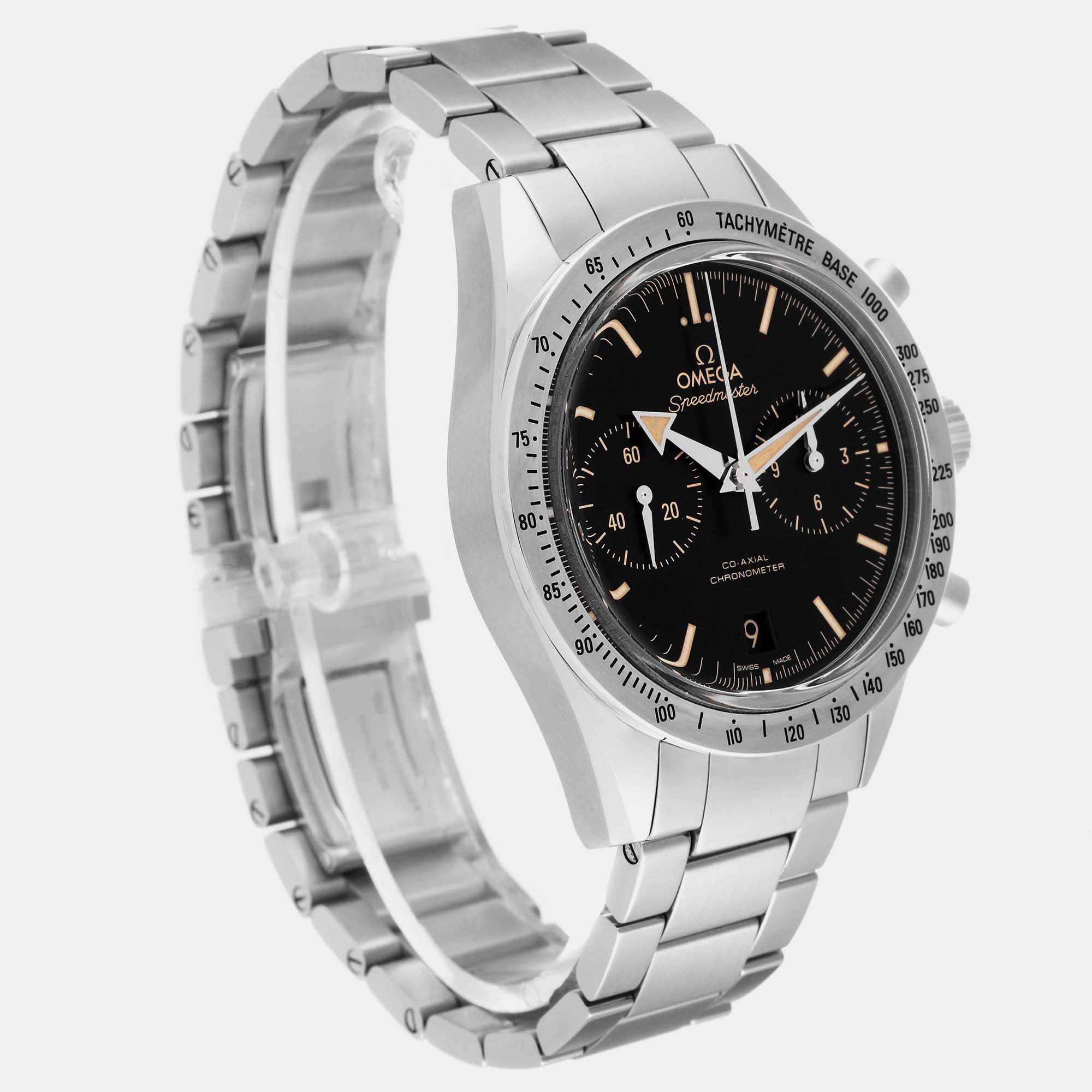 Omega Black Stainless Steel Speedmaster 331.10.42.51.01.002 Automatic Men's Wristwatch 41.5 Mm