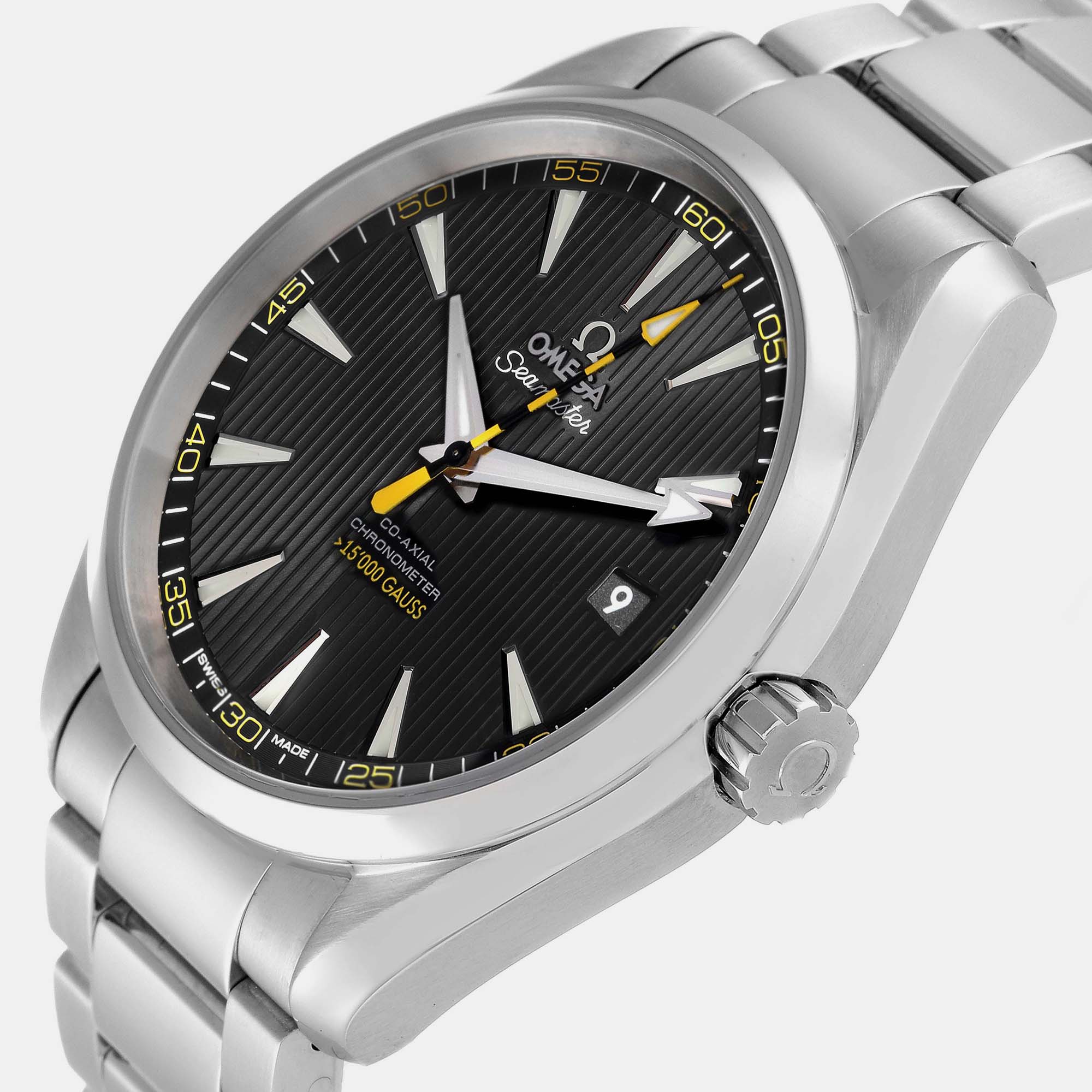 Omega Black Stainless Steel Seamaster Aqua Terra 231.10.42.21.01.002 Automatic Men's Wristwatch 41.5 Mm