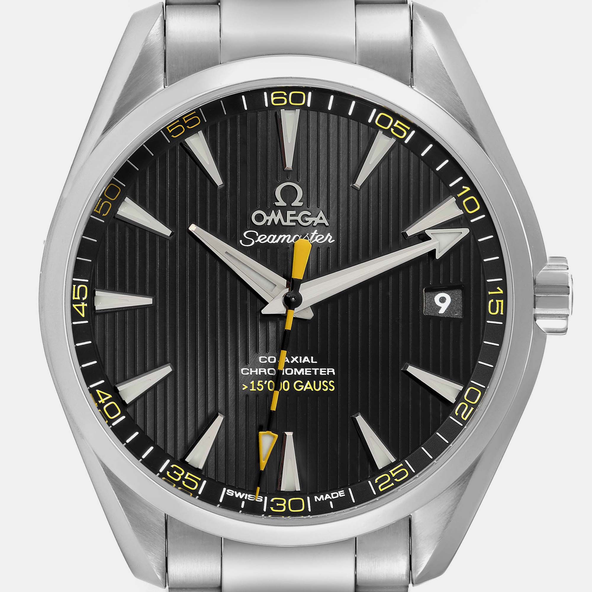 Omega Black Stainless Steel Seamaster Aqua Terra 231.10.42.21.01.002 Automatic Men's Wristwatch 41.5 Mm