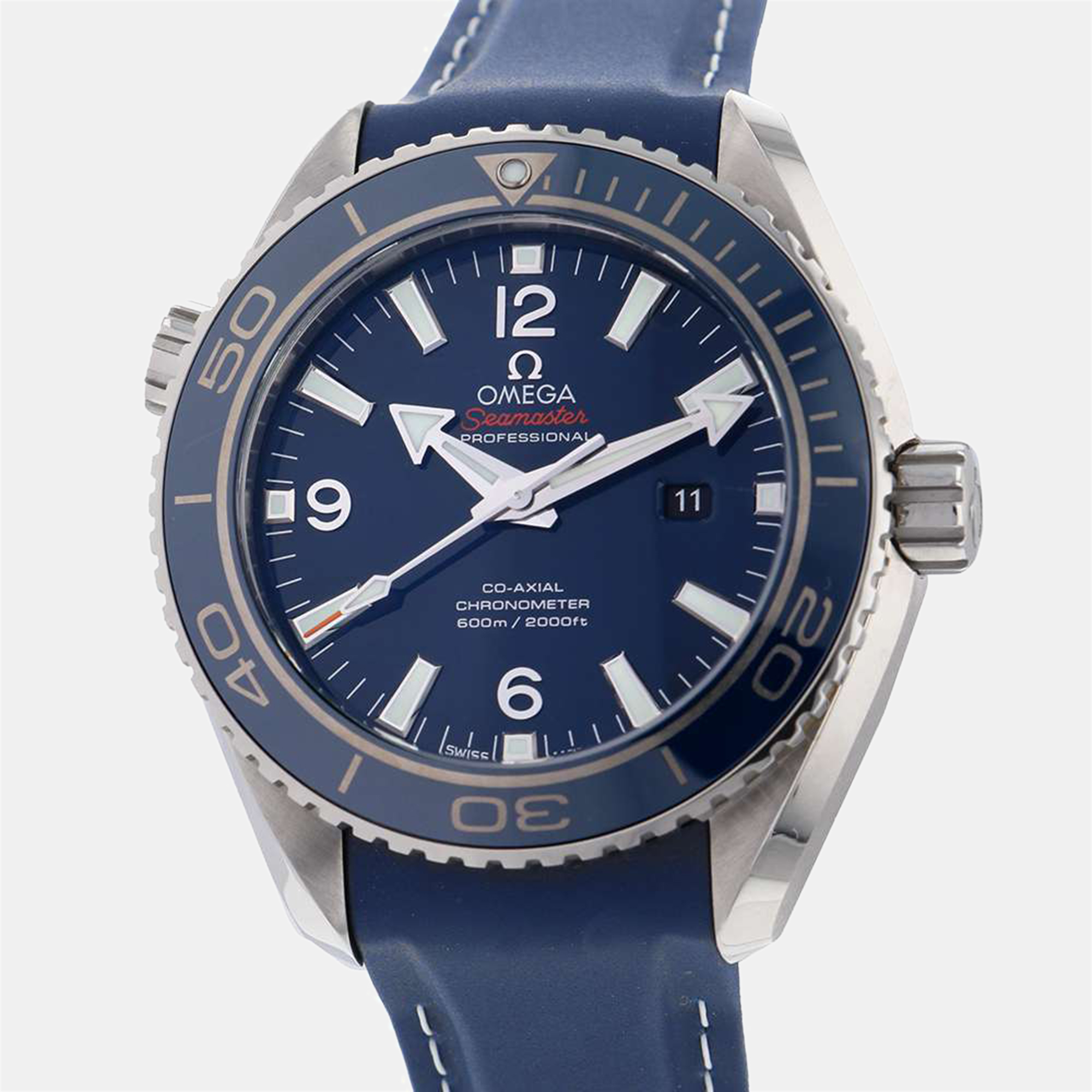 Omega Blue Titanium Seamaster Planet Ocean 232.92.38.20.03.001 Automatic Men's Wristwatch 37.5 Mm