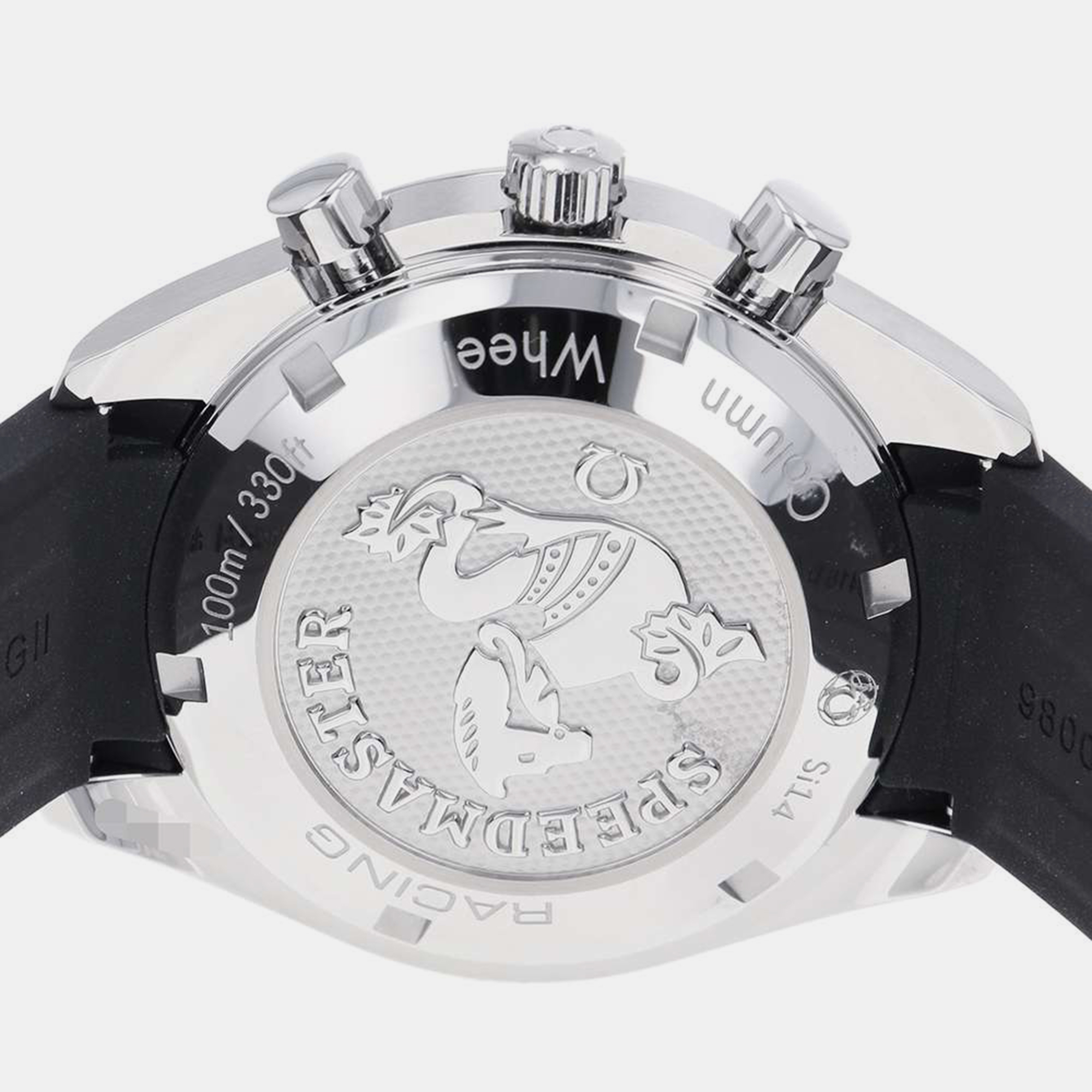 Omega Black Stainless Steel Speedmaster 326.32.40.50.01.001 Automatic Men's Wristwatch 40 Mm