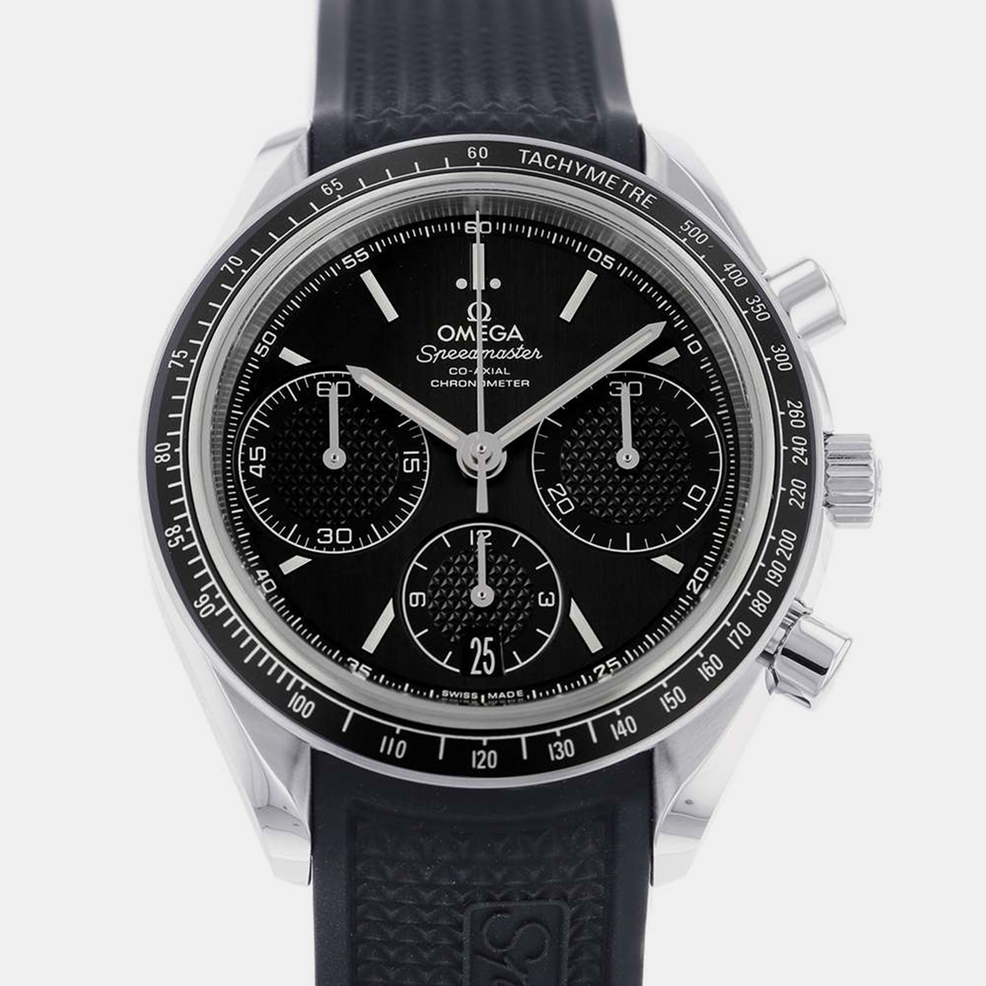 Omega Black Stainless Steel Speedmaster 326.32.40.50.01.001 Automatic Men's Wristwatch 40 Mm