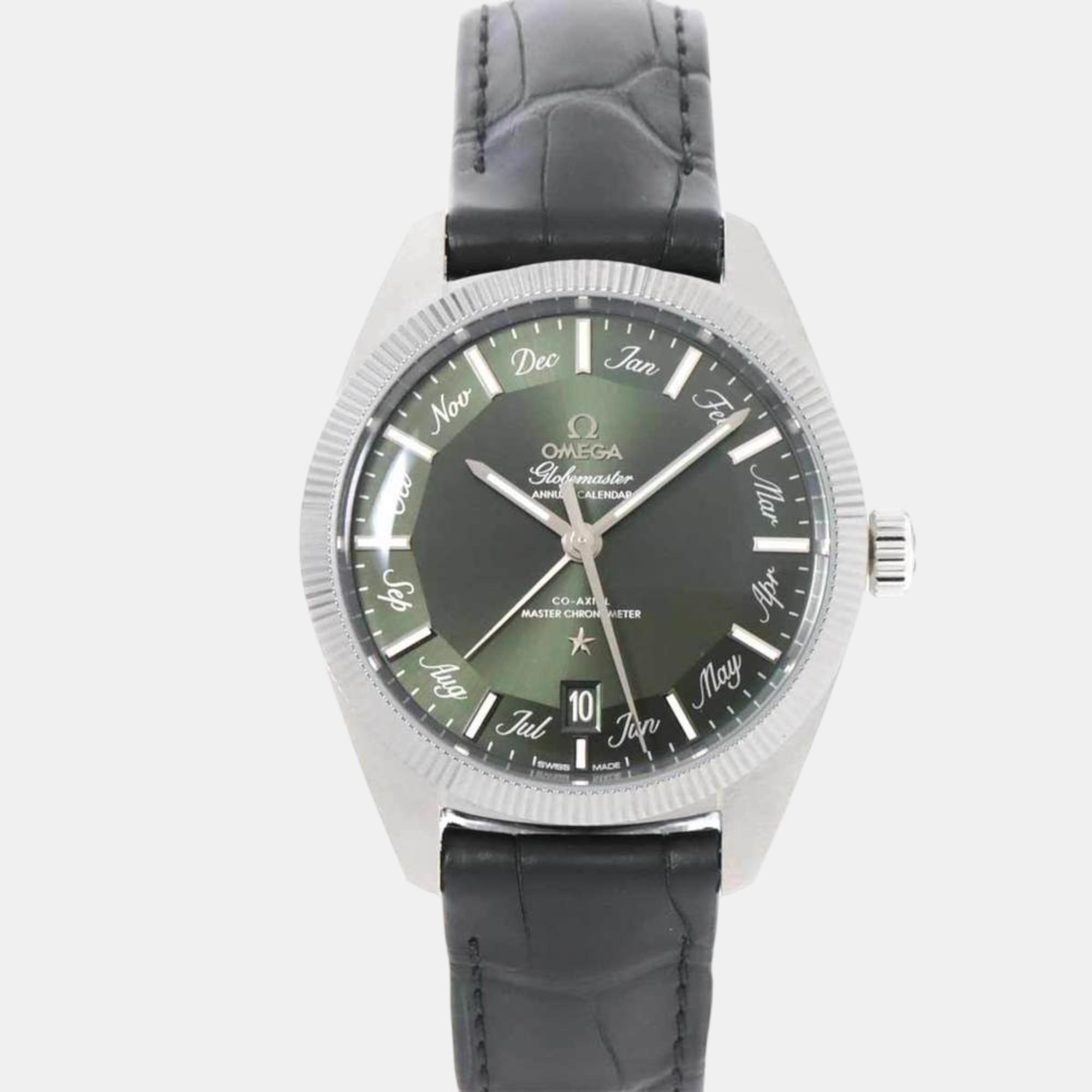Omega Green Stainless Steel Constellation 130.33.41.22.10.001 Automatic Men's Wristwatch 41 Mm