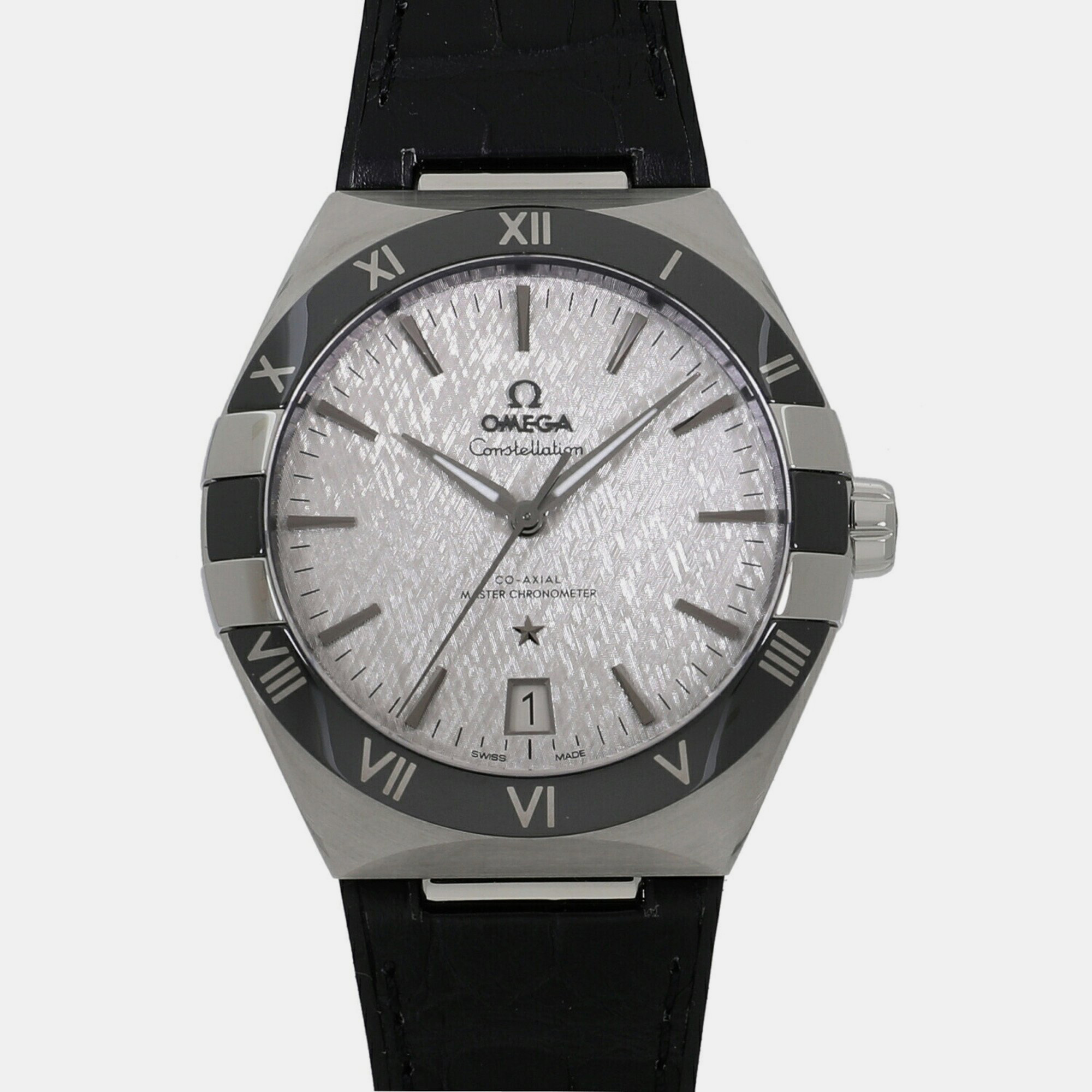 Omega Grey Ceramic And Stainless Steel Constellation 131.33.41.21.06.001 Automatic Men's Wristwatch 41 Mm