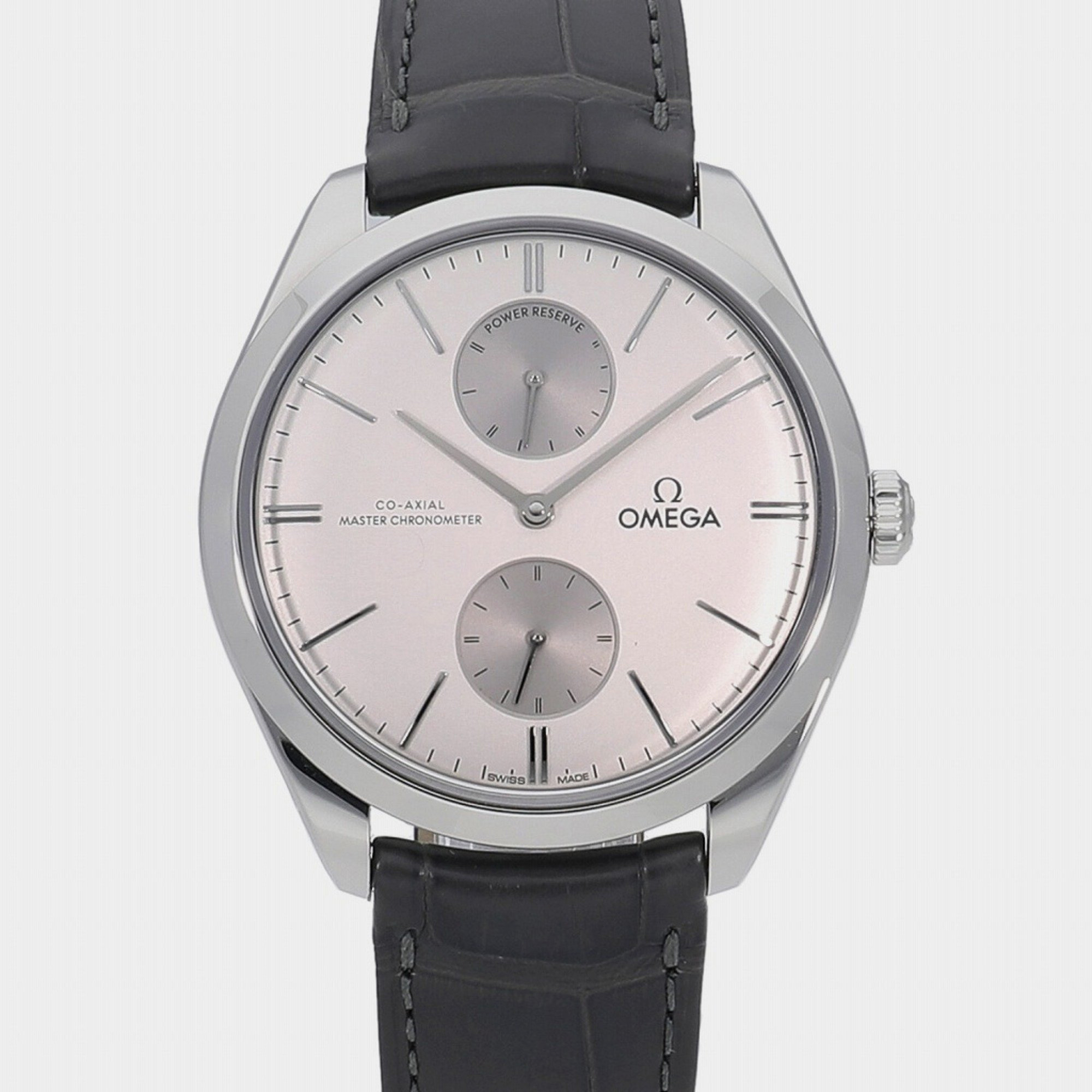 Omega Silver Stainless Steel De Ville Tresor 435.13.40.22.06.001 Manual Winding Men's Wristwatch 40 Mm