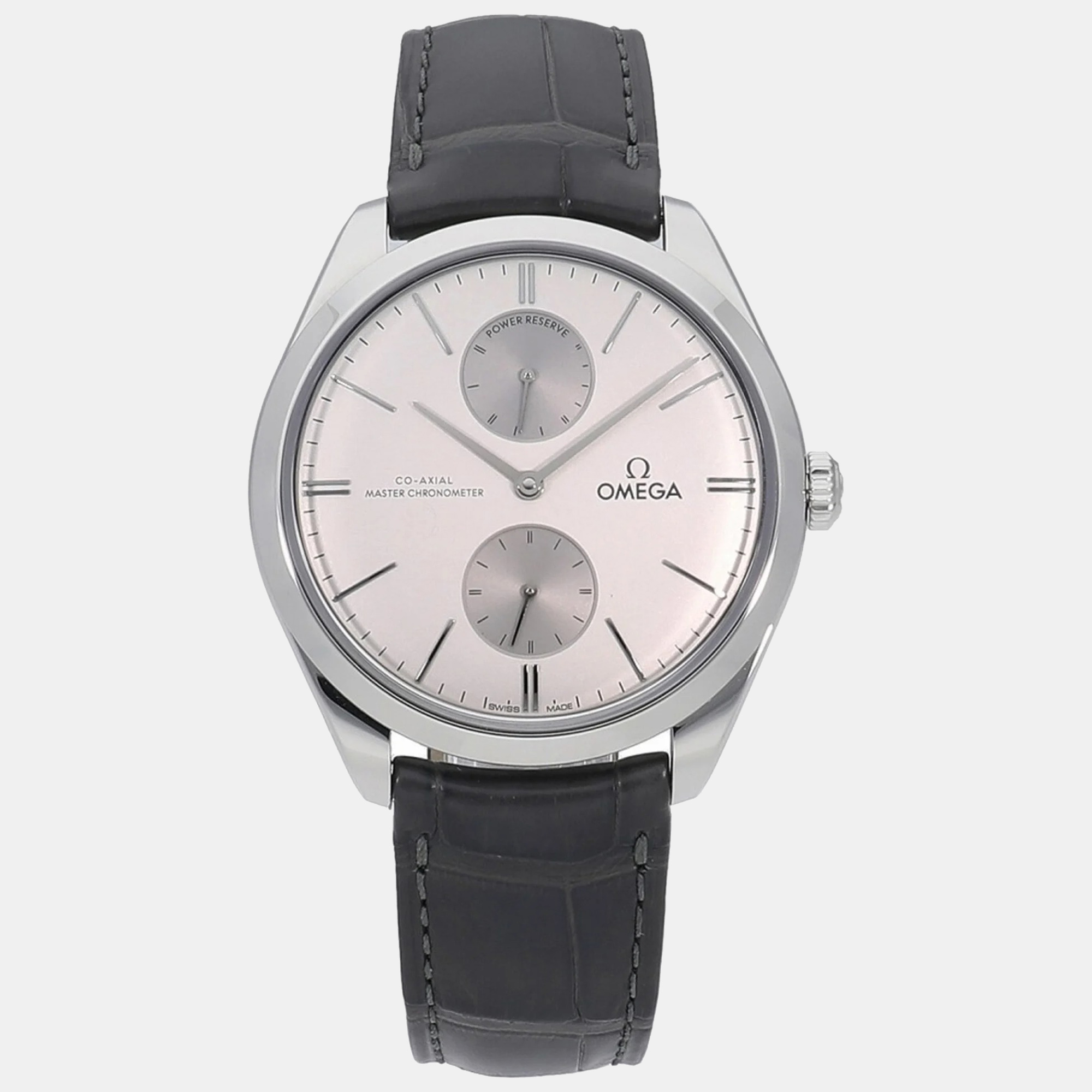 Omega Silver Stainless Steel De Ville Tresor 435.13.40.22.06.001 Manual Winding Men's Wristwatch 40 Mm
