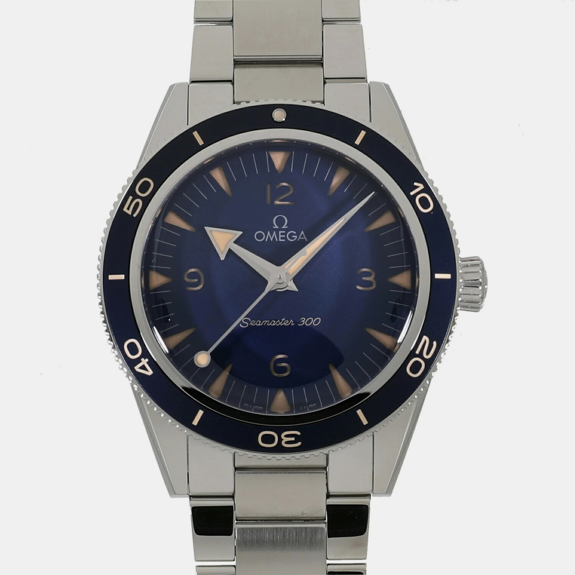 Omega Blue Stainless Steel Seamaster 234.30.41.21.03.001 Automatic Men's Wristwatch 41 Mm