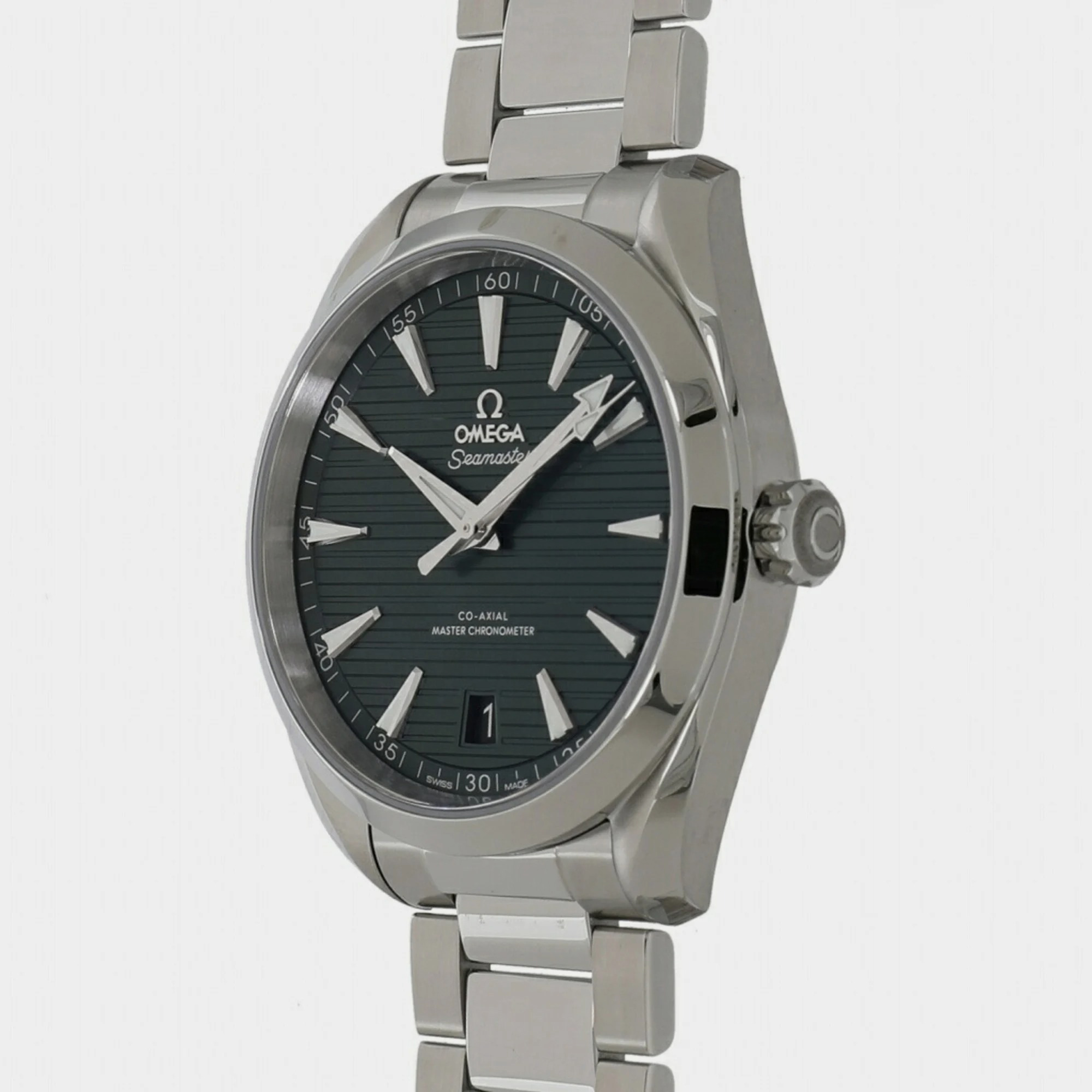 Omega Green Stainless Steel Seamaster Aqua Terra 220.10.41.21.10.001 Automatic Men's Wristwatch 41 Mm