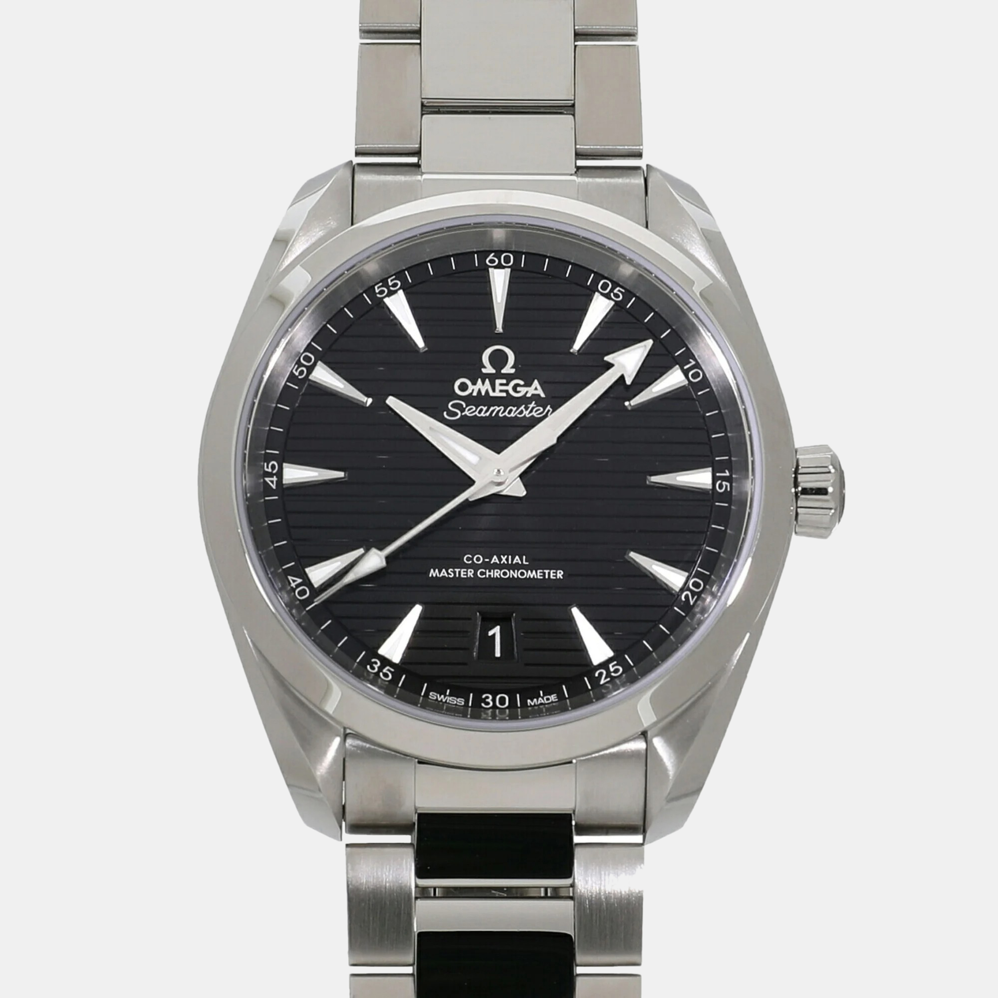Omega Black Stainless Steel Seamaster Aqua Terra 220.10.38.20.01.001 Automatic Men's Wristwatch 38 Mm