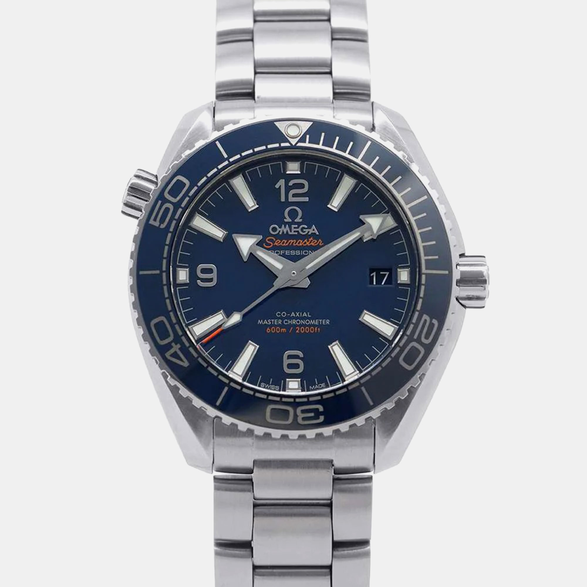Omega Blue Stainless Steel Seamaster Planet Ocean Automatic Men's Wristwatch 39.5 mm
Omega Blue Stainless Steel Seamaster Planet Ocean Automatic Men's Wristwatch 39.5 mm