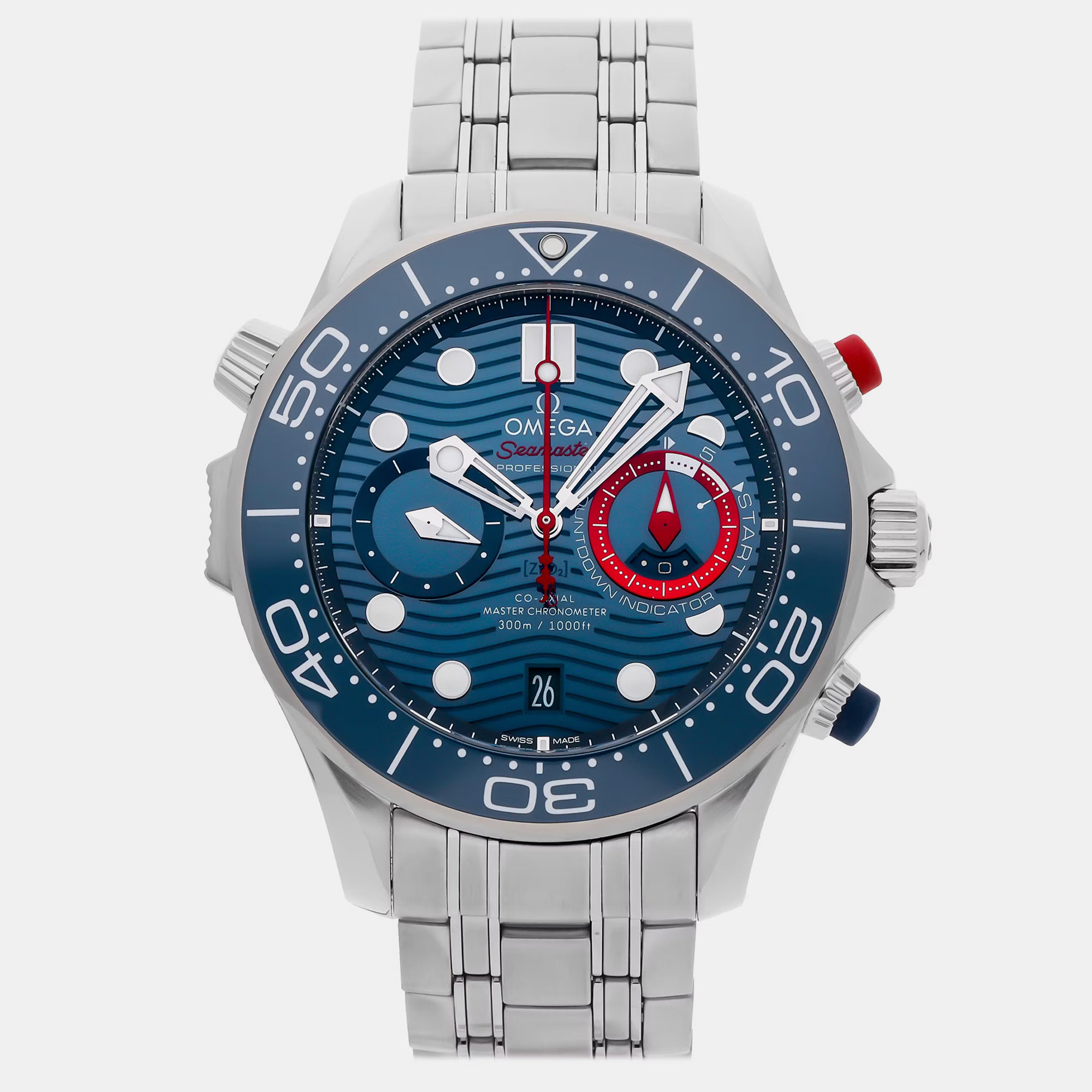 Pre-Owned Omega Seamaster Diver 300M Chronograph America's Cup Men's Watch 44 mm, Blue
Pre-Owned Omega Seamaster Diver 300M Chronograph America's Cup Men's Watch 44 mm, Blue
