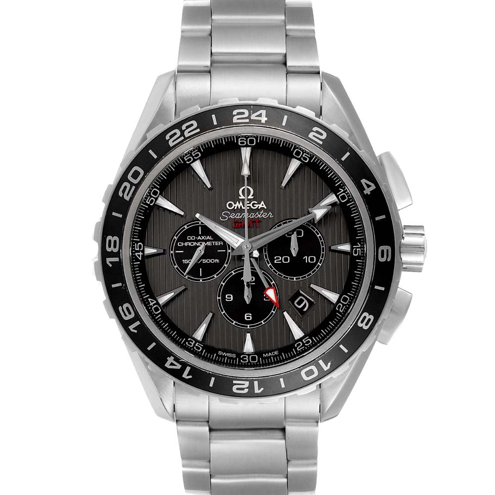 Omega Black Stainless Steel Seamaster Aqua Terra GMT 231.10.44.52.06.001 Men's Wristwatch 44 MM