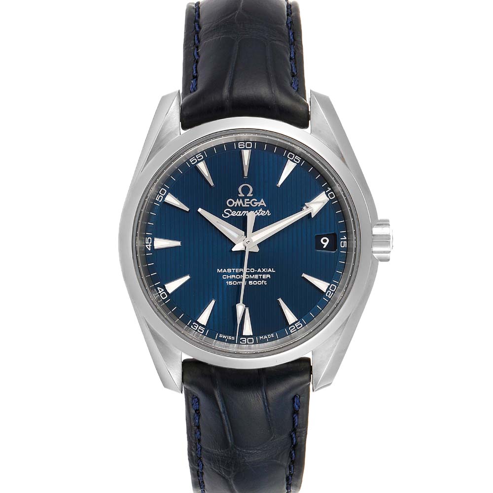 Omega Blue Stainless Steel Seamaster Aqua Terra 220.13.38.20.03.001 Men's Wristwatch 38 MM