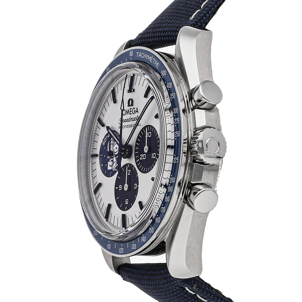 Omega Silver Stainless Steel Speedmaster Chronograph Anniversary Series "Silver Snoopy Award
Omega Silver Stainless Steel Speedmaster Chronograph Anniversary Series "Silver Snoopy Award