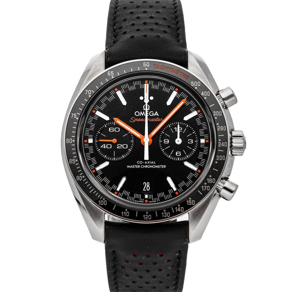 Omega Black Stainless Steel Speedmaster Racing Chronograph 329.32.44.51.01.001 Men's Wristwatch 44 MM