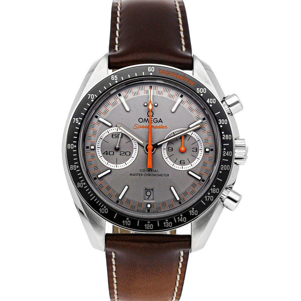 Omega Grey Stainless Steel Speedmaster Racing Chronograph 329.32.44.51.06.001 Men's Wristwatch 44 MM