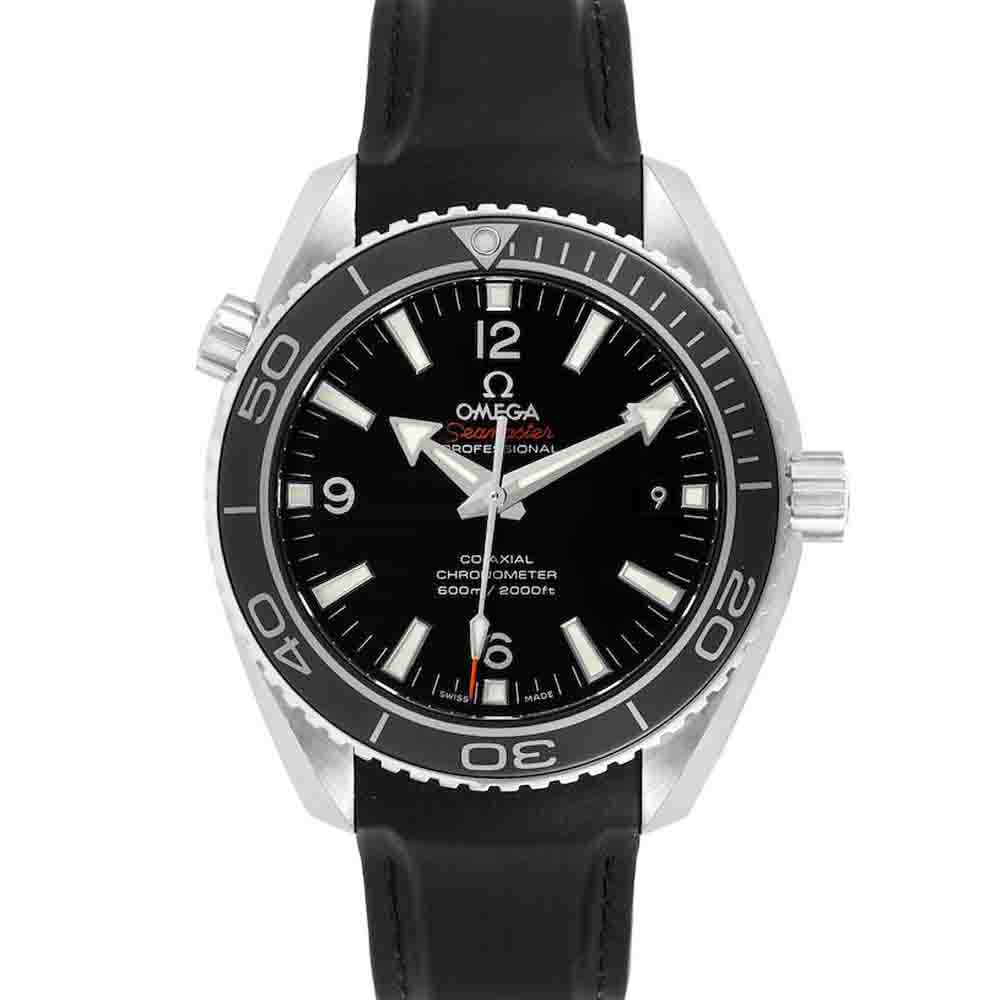 Omega Black Stainless Steel Seamaster Planet Ocean Co-Axial 232.32.42.21.01.003 Men's Wristwatch 45.5 MM