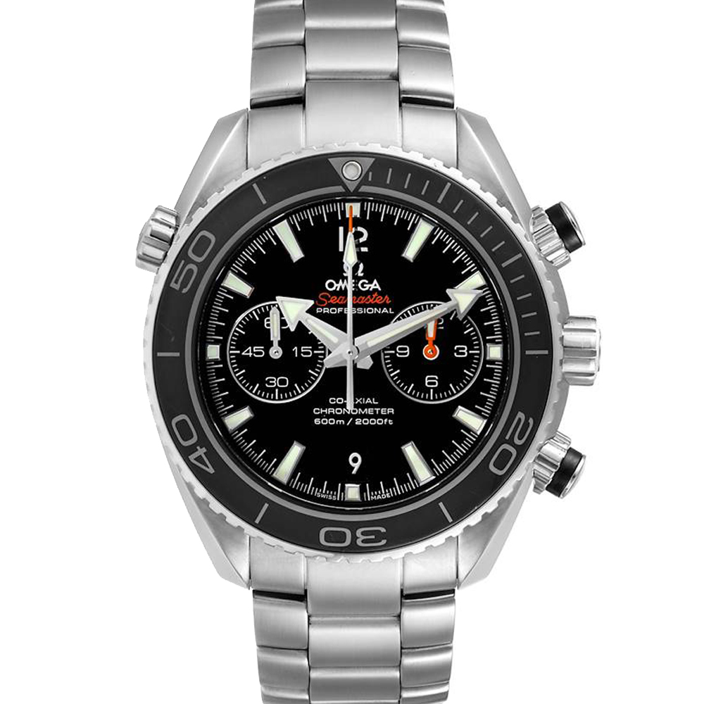 Omega Black Stainless Steel Seamaster Planet Ocean 600M 232.30.46.51.01.001 Men's Wristwatch 45.5 MM