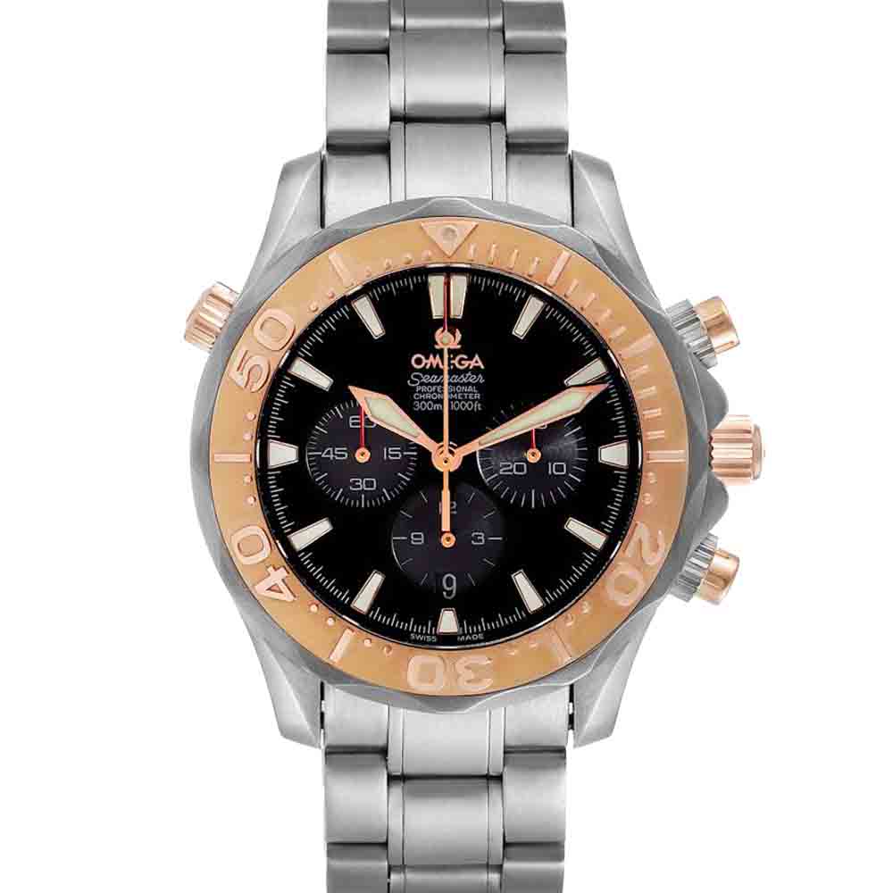 Omega Black 18K Rose Gold And Titanium Seamaster 300M 2294.52.00 Men's Wristwatch 41.5 MM