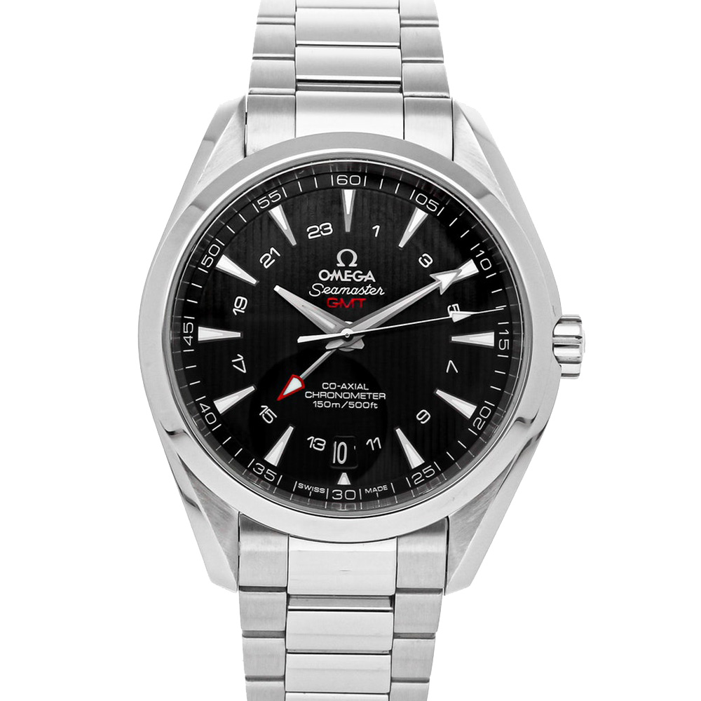 Omega Black Stainless Steel Seamaster Aqua Terra 150m GMT 231.10.43.22.01.001 Men's Wristwatch 43 MM