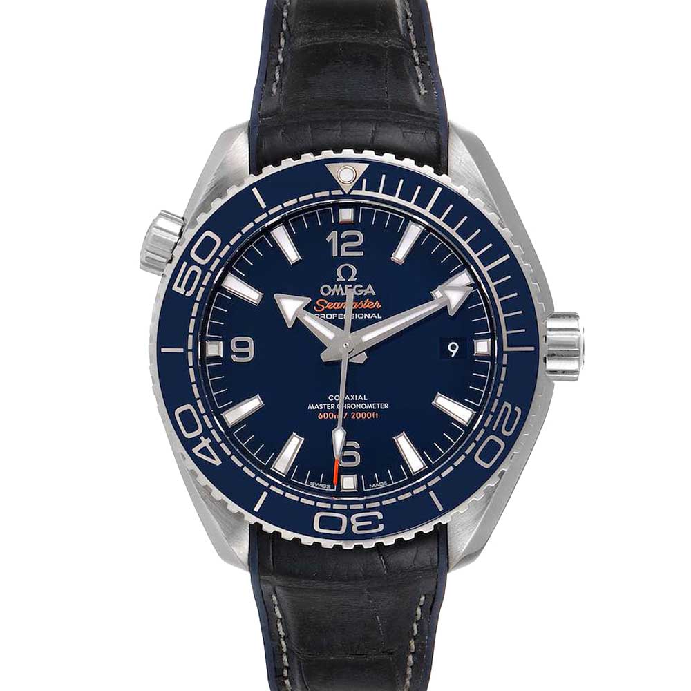Omega Blue Stainless Steel Seamaster Planet Ocean 232.92.42.21.03.001 Men's Wristwatch 42 MM