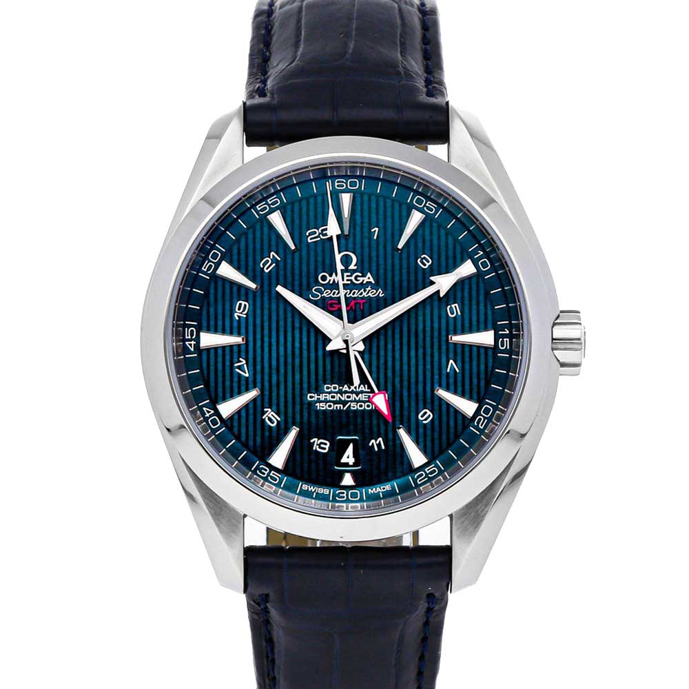 Omega Blue Stainless Steel Seamaster Aqua Terra GMT 231.13.43.22.03.001 Men's Wristwatch 43 MM