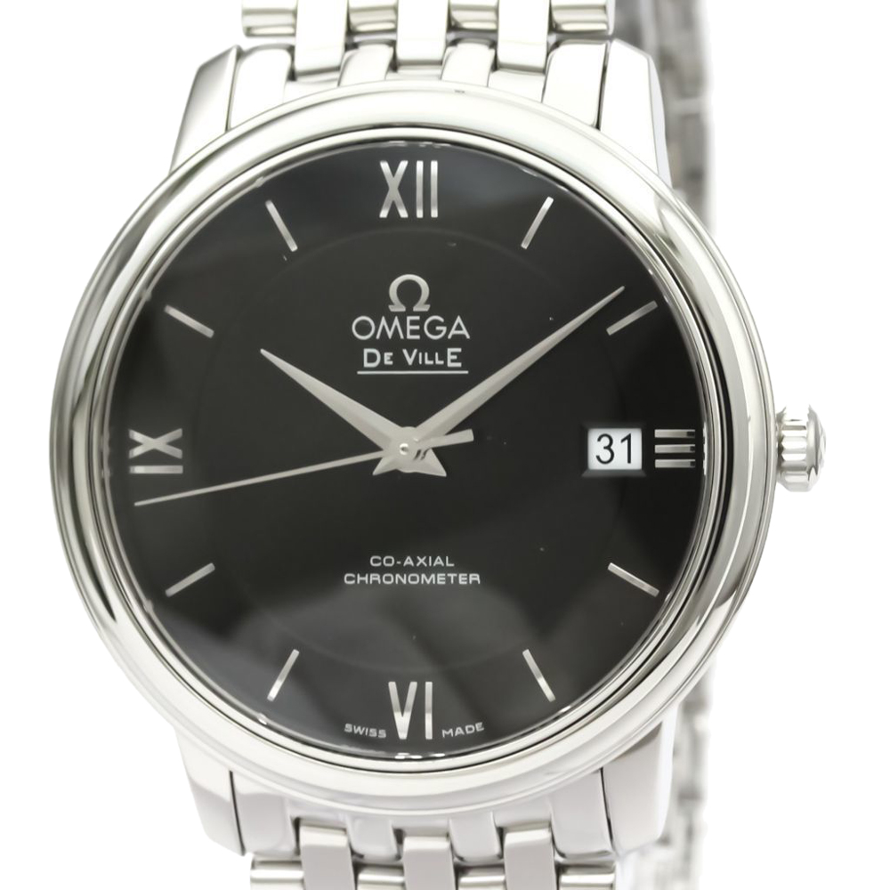 

Omega Black Stainless Steel De Ville Prestige Co-Axial 424.10.37.20.01.001 Men's Wristwatch 37 MM