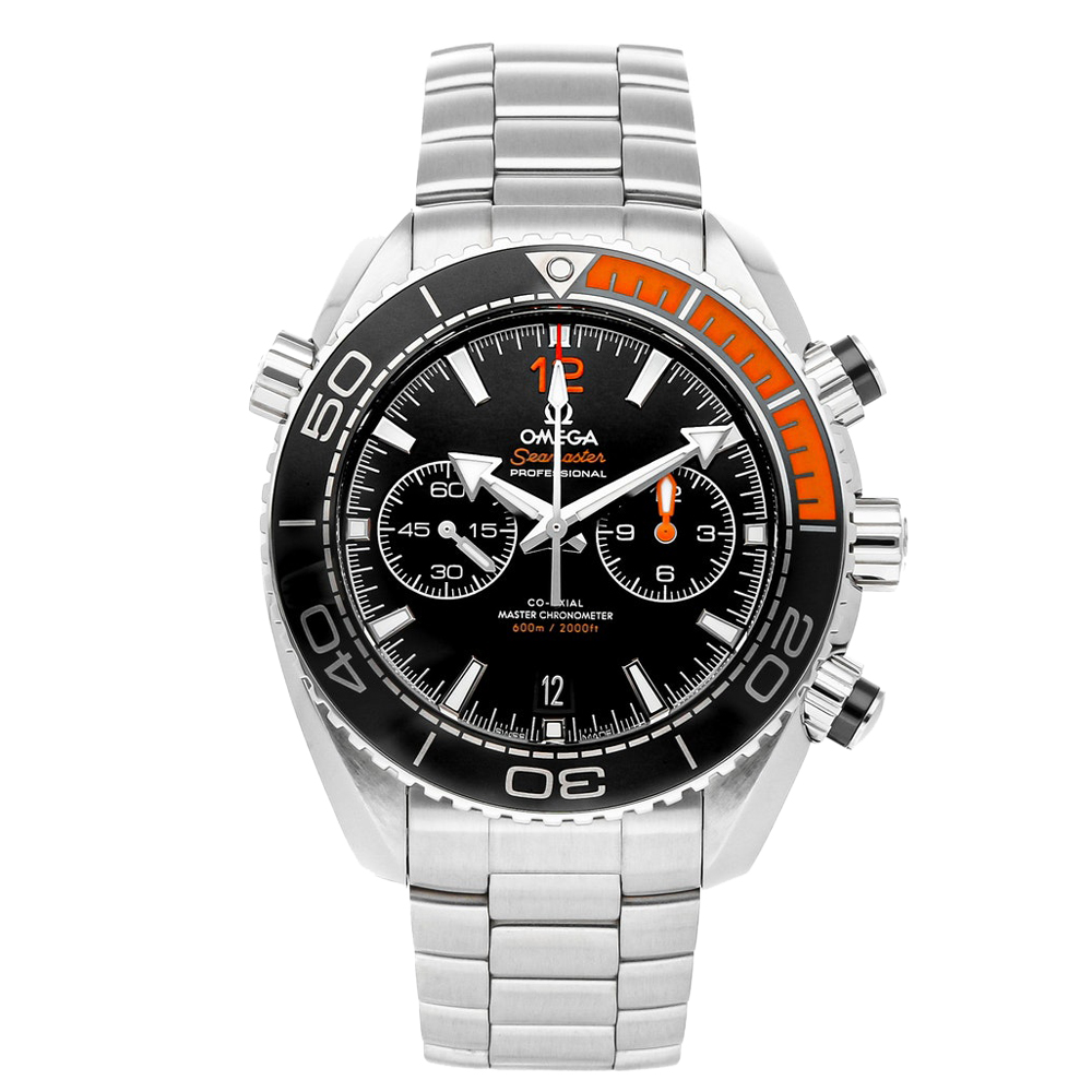 Omega Grey Stainless Steel Seamaster Planet Ocean 600m Chronograph 215.30.46.51.01.002 Men's Wristwatch 45 MM