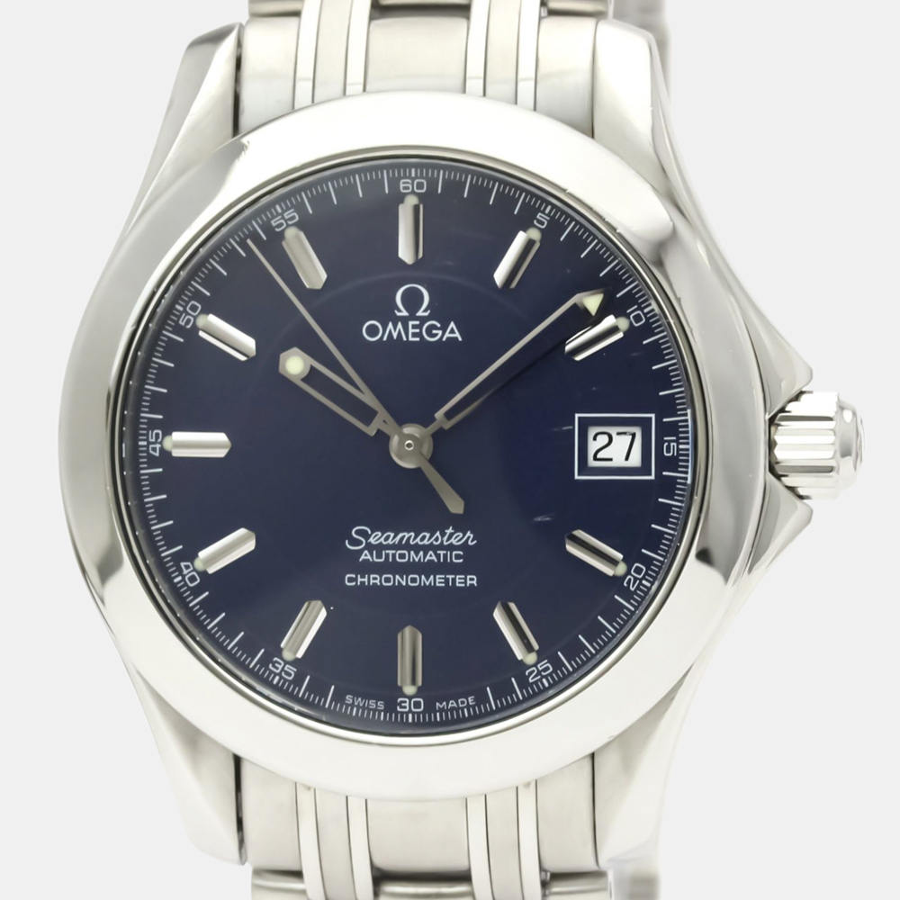 Omega Blue Stainless Steel Seamaster 120m Jacques Mayol LTD Edition 2507.80 Men's Wristwatch 36 mm