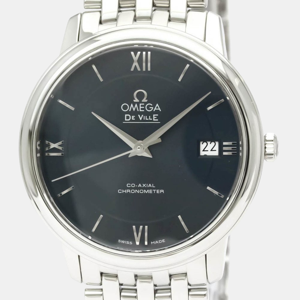 

Omega Black Stainless Steel De Ville Prestige Co-Axial 424.10.37.20.03.001 Men's Wristwatch 37 mm