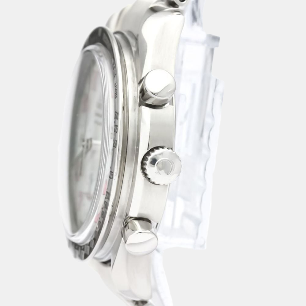 Omega White Shell Stainless Steel Speedmaster 3534.74 Automatic Men's Wristwatch 39 mm
Omega White Shell Stainless Steel Speedmaster 3534.74 Automatic Men's Wristwatch 39 mm