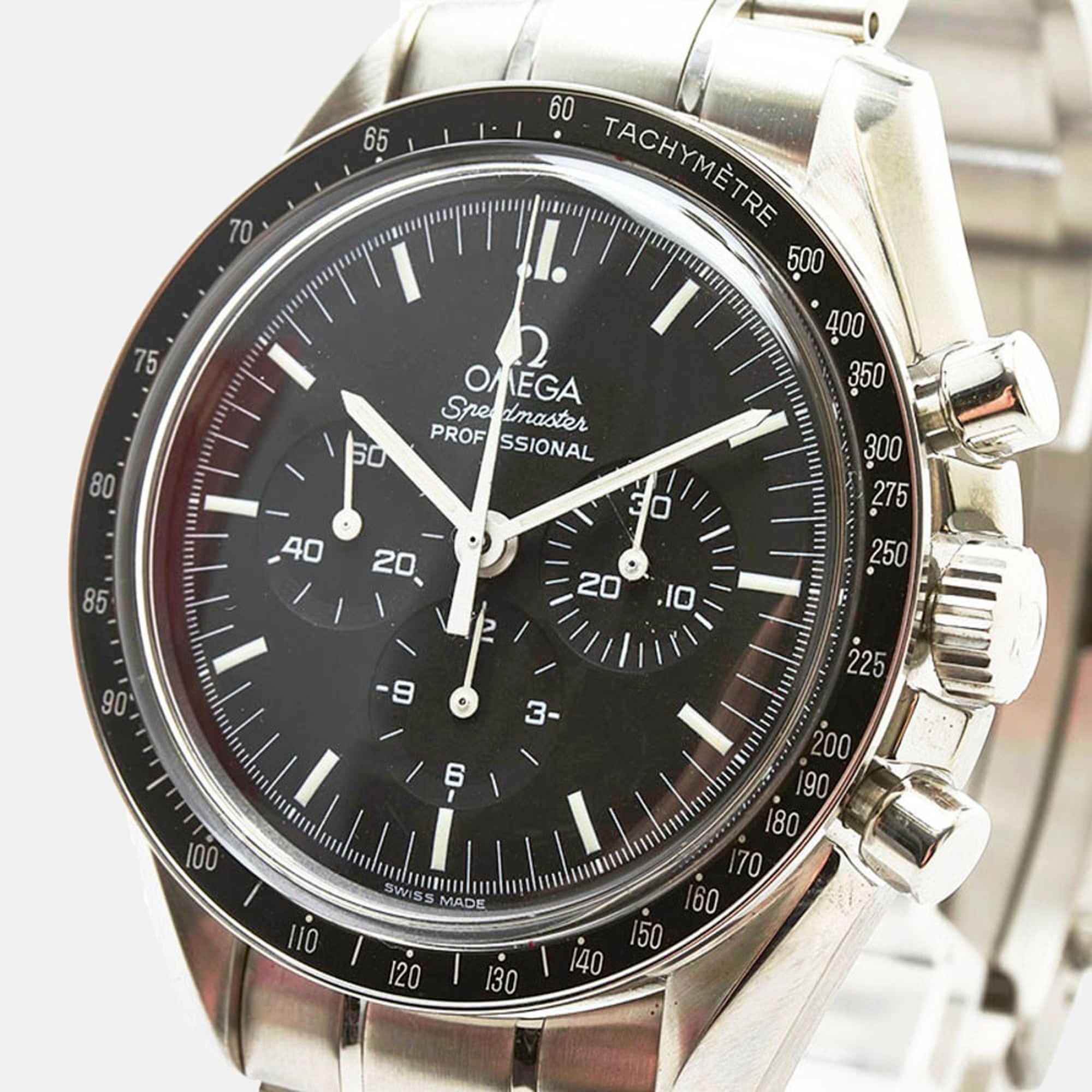 Omega Black Stainless Steel Speedmaster Professional 3571.50 Manual Winding Men's Wristwatch 42 mm
Omega Black Stainless Steel Speedmaster Professional 3571.50 Manual Winding Men's Wristwatch 42 mm