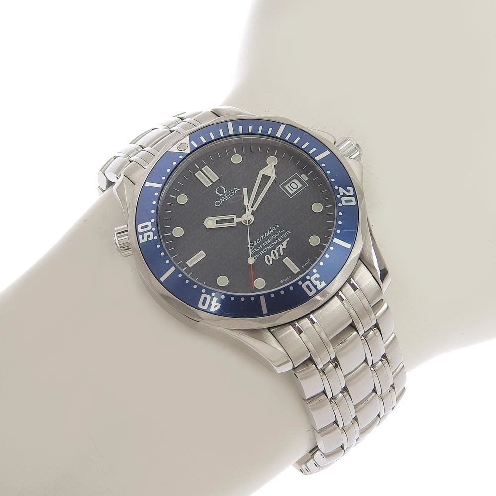 Omega Navy Blue Stainless Steel Seamaster Professional 2537 80 Automatic Men's Wristwatch 41 Mm